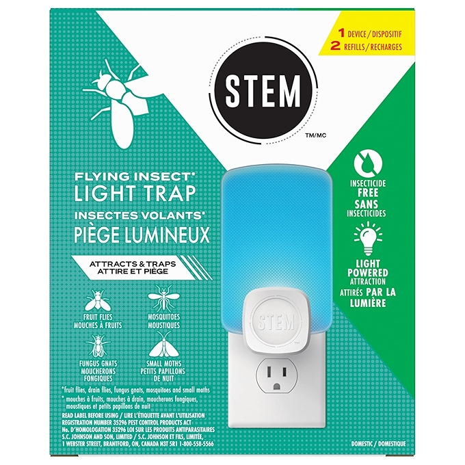 STEM™飞虫灯具诱捕器，室内果蝇捕捉器，有效控制飞虫