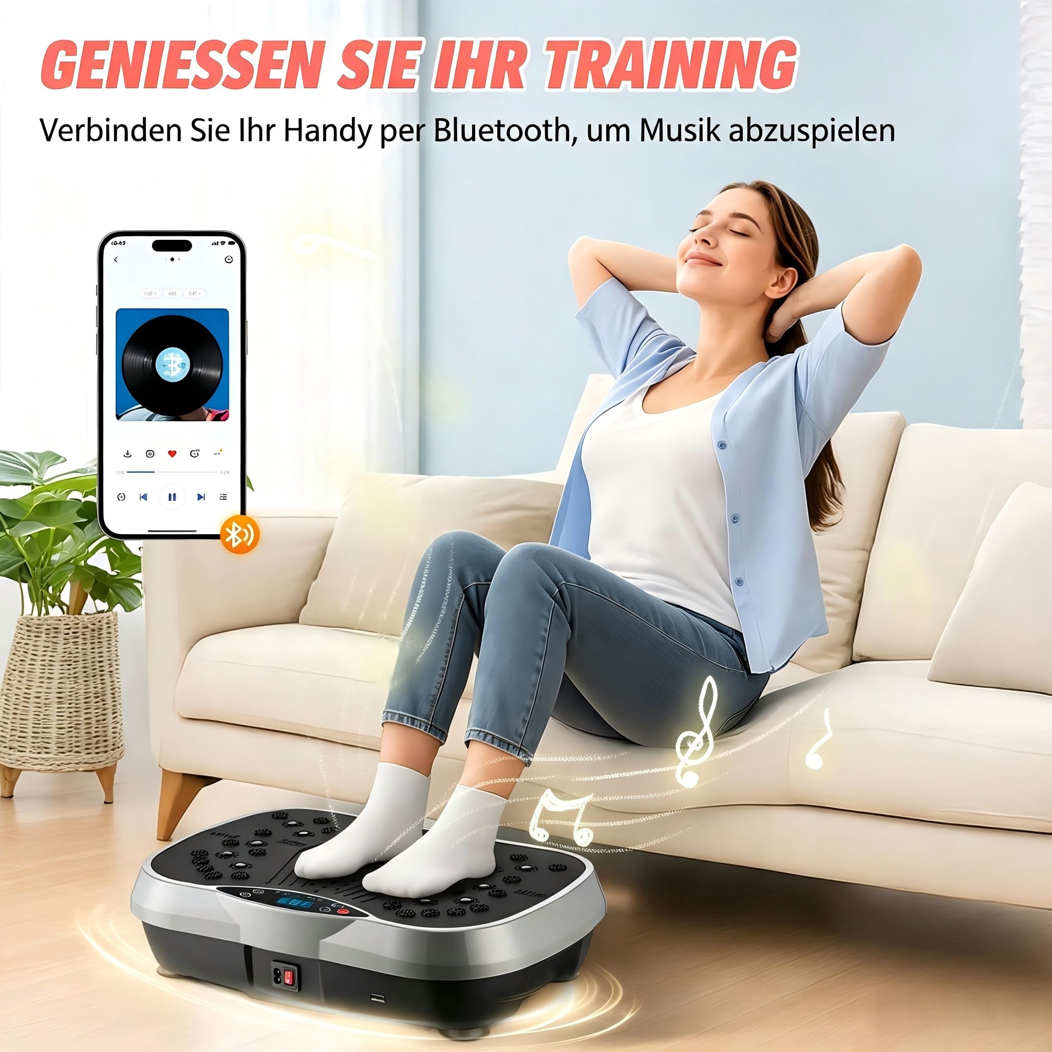 Vibrationsplatte Mit Lymphdrainage, Leiser Motor, Bis 220kg
