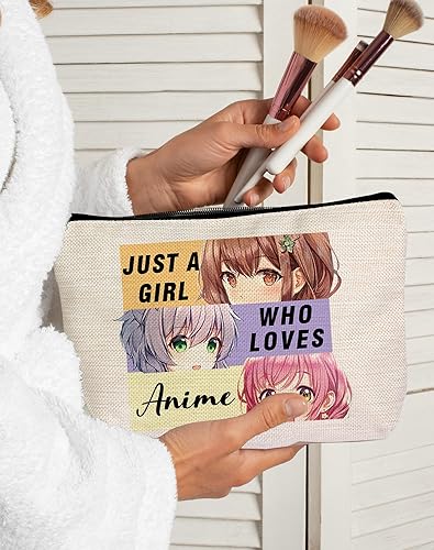 Miniatura 3 de Bolsa de maquillaje para fanáticos del anime, regalo para amantes del anime, Just A Gl Who Loves Anime, bolsa de cosméticos de viaje para mujeres