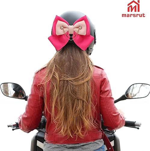 Miniatura 4 de Lazo para casco de motocicleta para mujeres y niñas, lazo de tela para casco, lindo lazo grande a la moda, accesorios para cascos de motos,