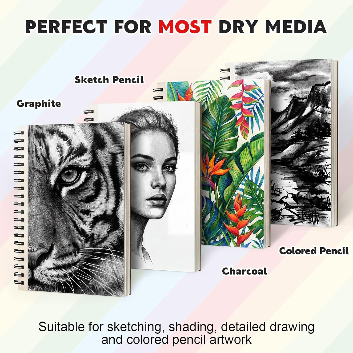 5.5" x 8.5" Small Sketch Book, 2 Pack Mini Sketchbook Drawing Pad, 68lb/100gsm Spiral Bound Sketch Book for Kids Students Beginner Artists Drawing Painting Sketching
