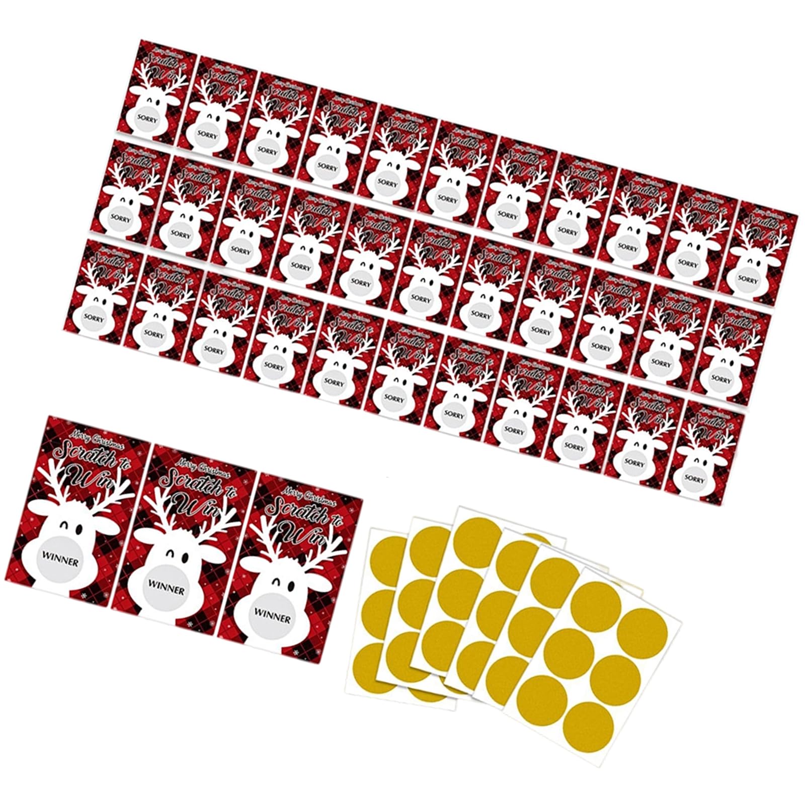 Kalttoy 36Pcs Scratch Gifting Card Christmas Scratch Gift Tickets for Christmas Birthday Wedding Supplies Paper Prize Vouchers