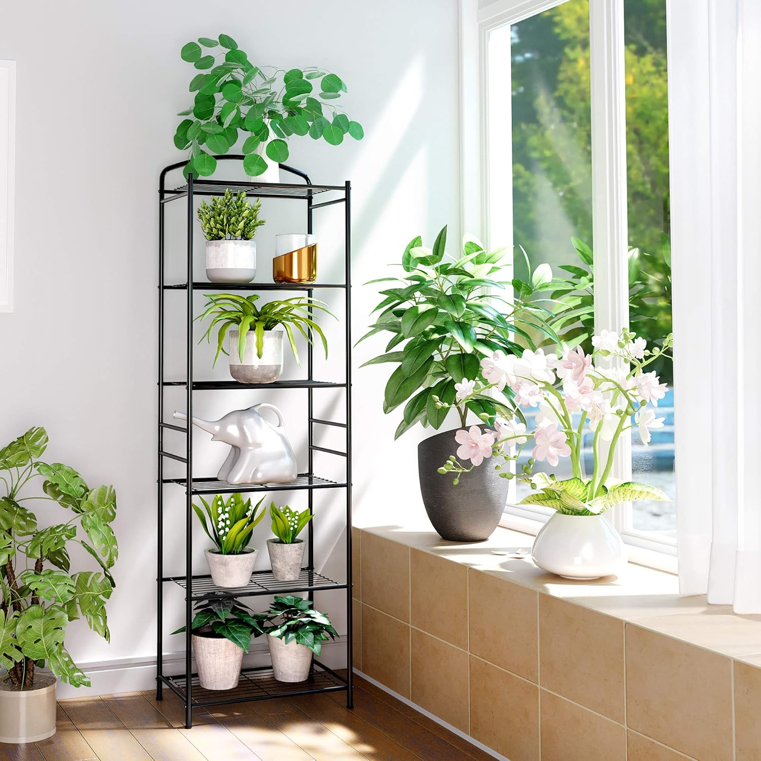 Buy Homefort Metal Bathroom Shelf 6 Tier Tower Rack Freestanding Storage Organizer Metal Shelving Unit With 6 Tier Durable Shelves For Bathroom Kitchen Living Room Laundry Online In Vietnam B087zg6x98