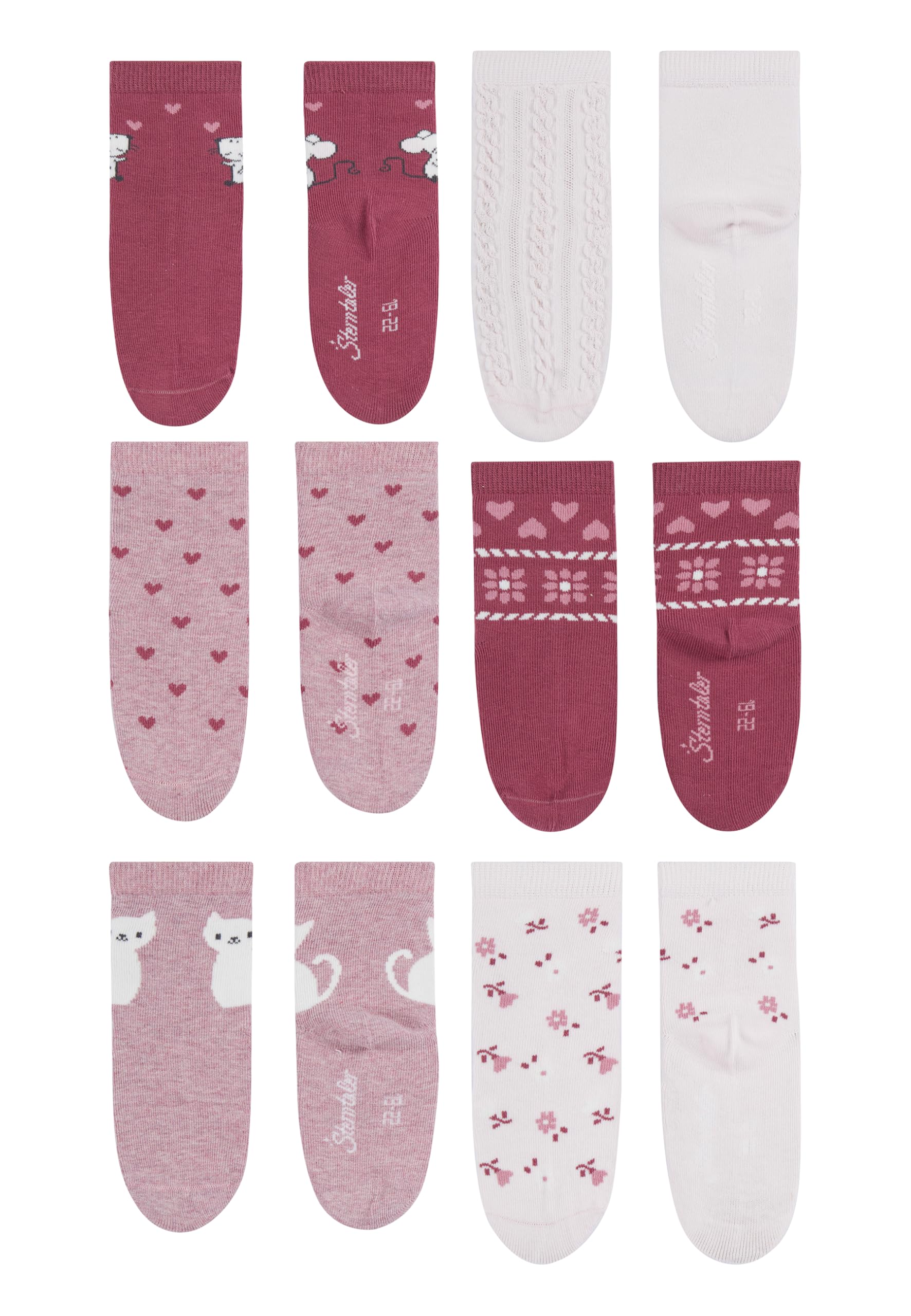 Sterntaler Socken 6er Herzen Calzini a 6 cuori Bambine e ragazze