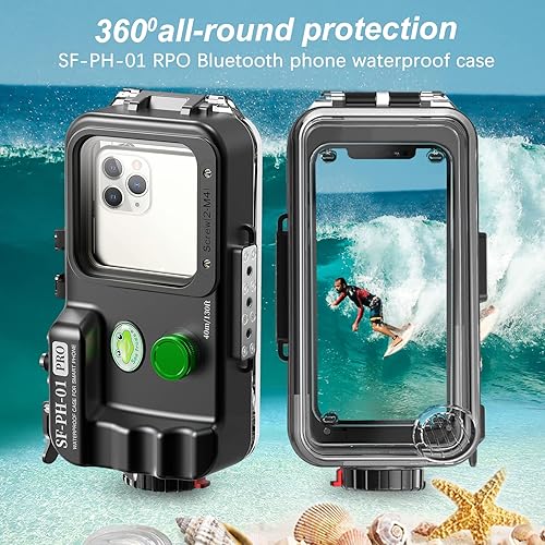 Miniatura 4 de Seafrog - Funda profesional para teléfono de buceo de 130 pies para natación, esnórquel, controles de cámara de acceso, con ventana grande, alarmas