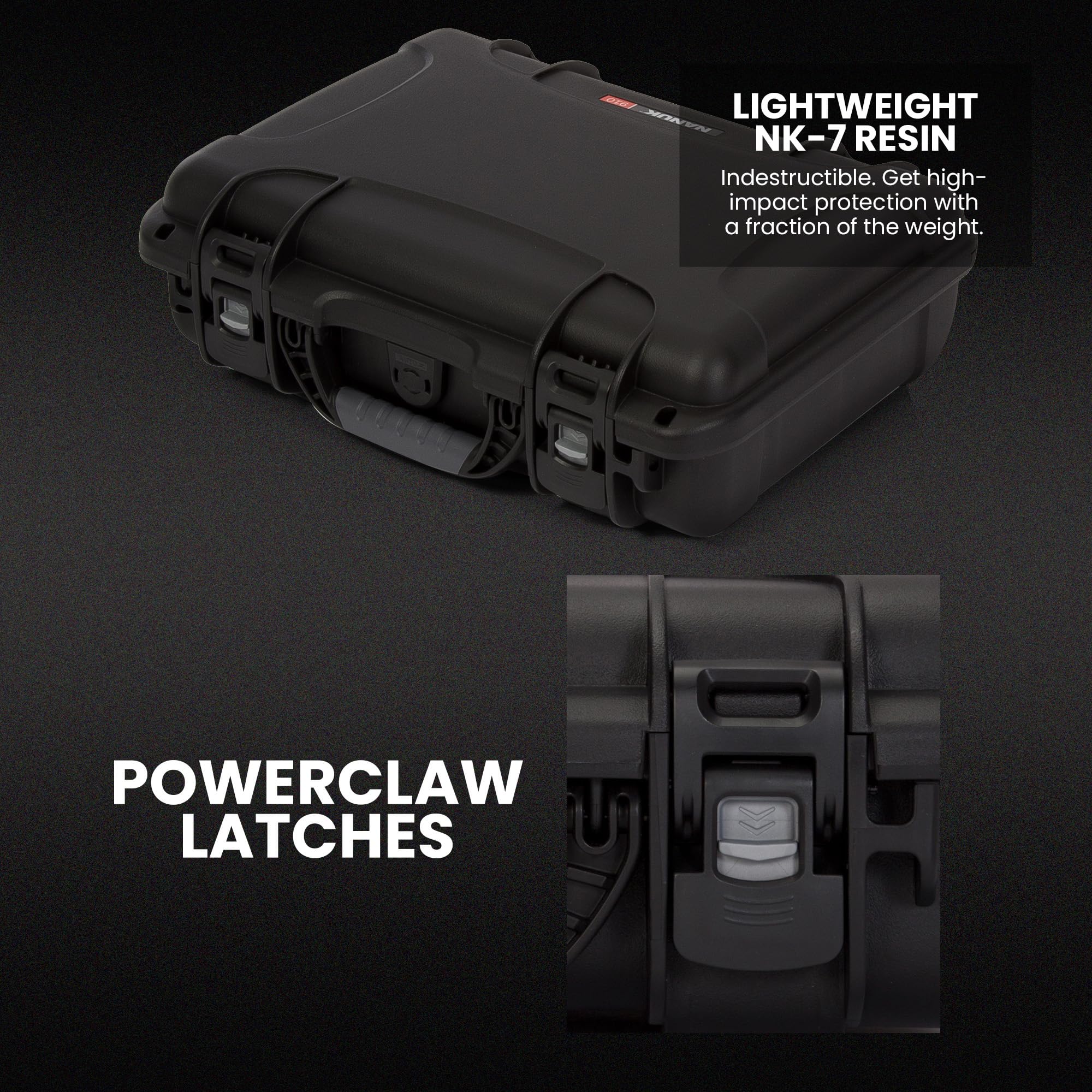 NANUK 910 Hard Case Optic Ready with Custom Foam Insert, IP67 Waterproof & Crushproof, Rugged Construction for Ultimate Protection, Made in North America – Black (14.3” x 11.1” x 4.7”)