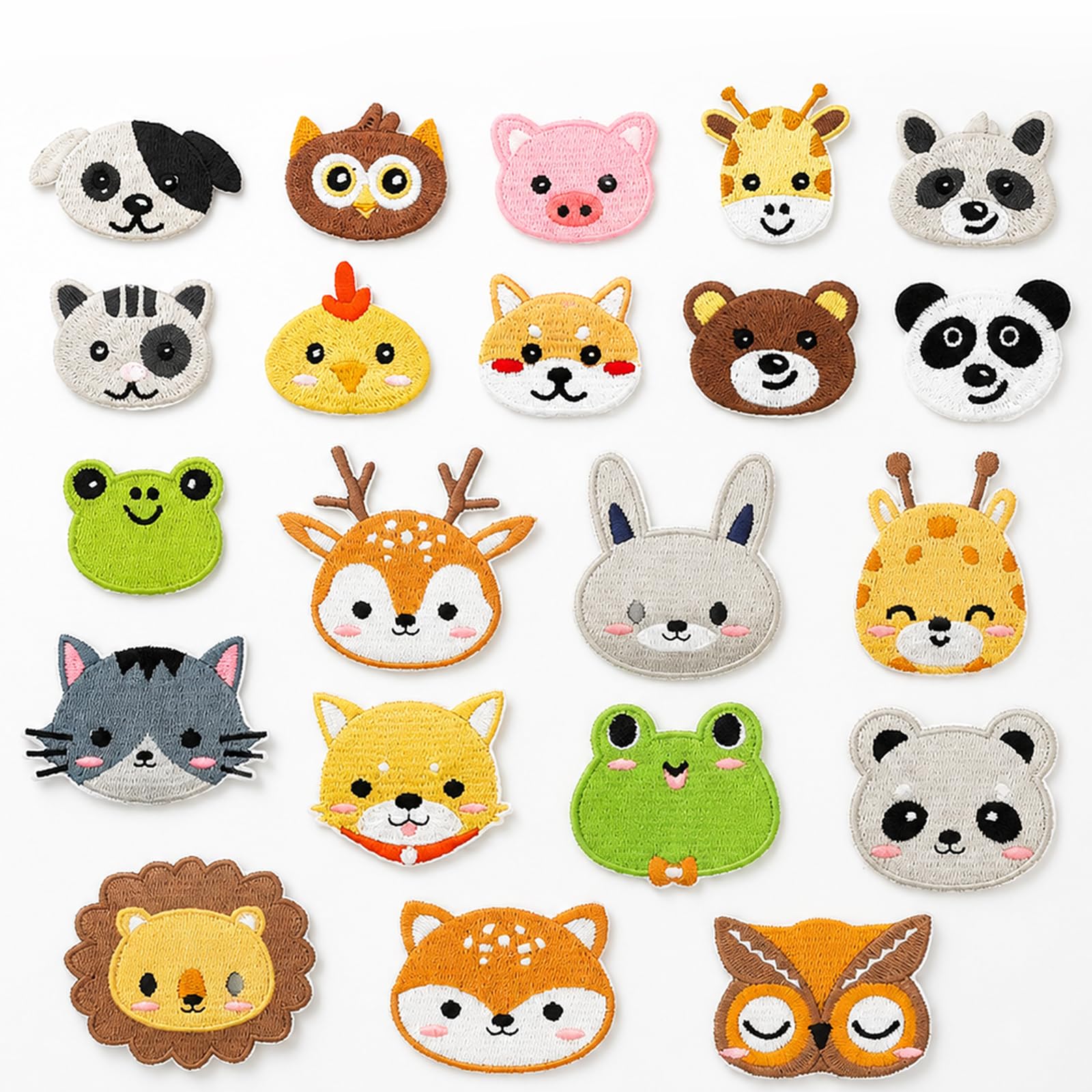 Ticeyubime 21-Piece Animal Iron-On Patches, Applique Patches for Ironing, Iron-On Patches for Kids' Clothing, Adult Fashion and Creative DIY Craft Projects