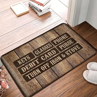 Welcome Doormat Outdoor Entrance Hello Keys Glasses Phone Debit Card & Purse Turn Off Iron & Stove Mat Positive Doormat Indoor Door Mats for Entryway (Size : 50X80CM)