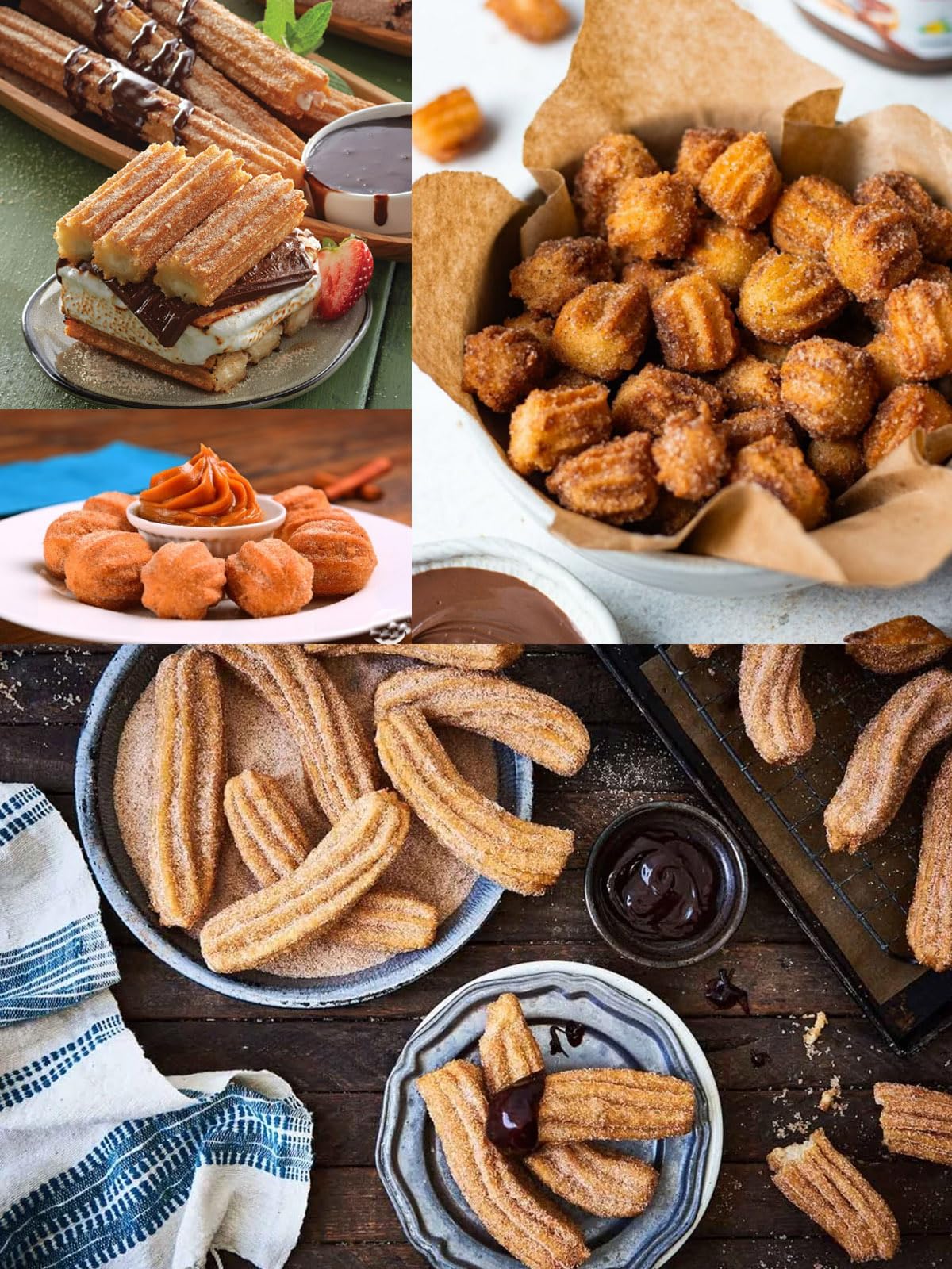 Kit de fabricación de churro: 54 piezas de puntas de tubería grandes y bolsas para churrera casera, churro y relleno 4