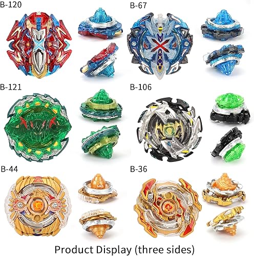 Miniatura 4 de BananMelonBM Bey Battling Top Burst Gyro Toy Set para niños, 12 tapas giratorias, 3 lanzadores con caja de aluminio, Turbo Set Metal Fusion Game