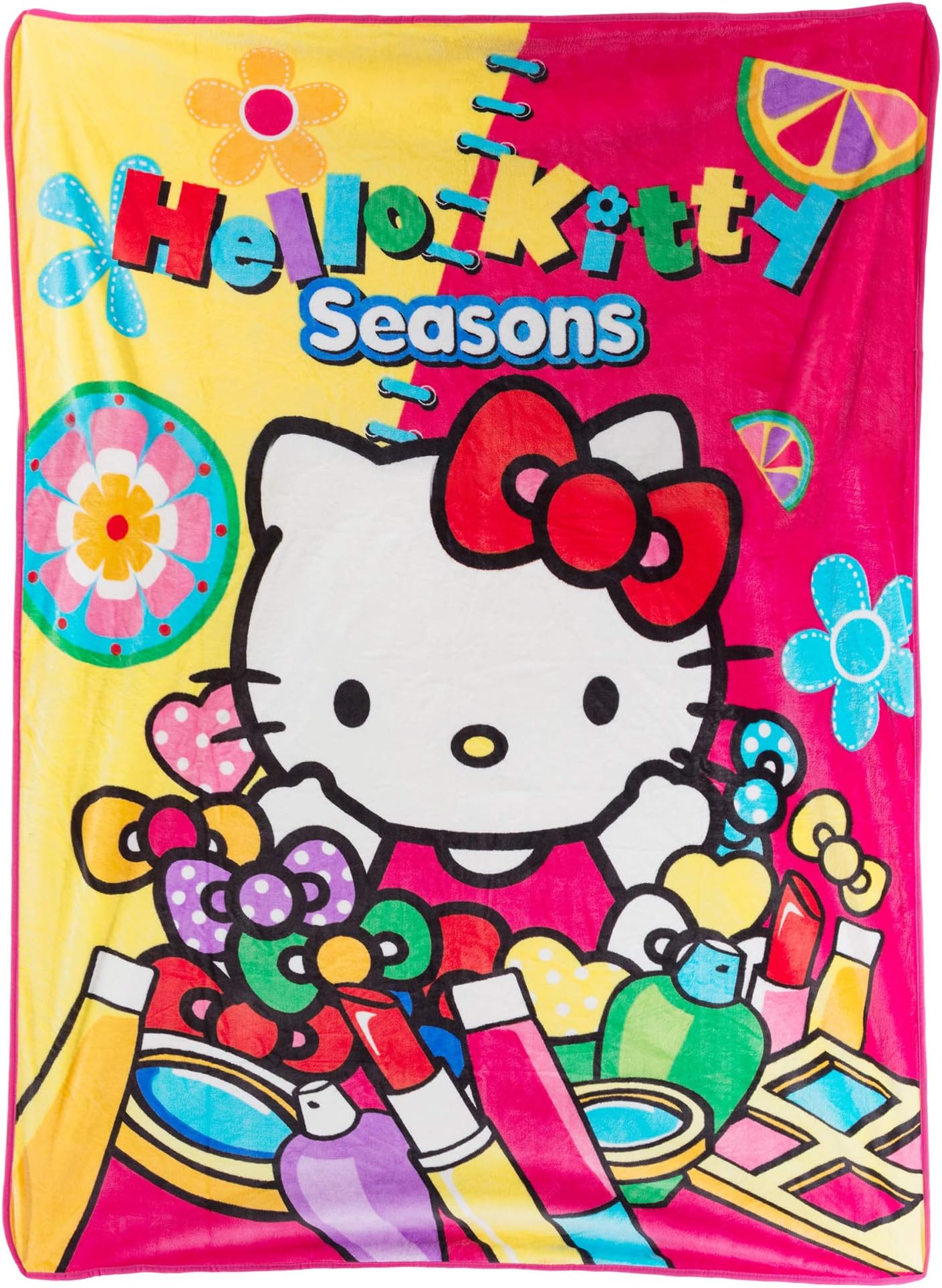 Hello Kitty Pink Printed Soft Silk Touch Throw Blanket, 50X70