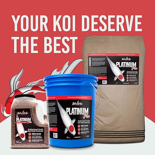Vista 22 de Blue Ridge Koi Fish Food 4.5lb - Koi Food 3/16 pulgadas Platinum Pro Formula Goldfish Food, alimento de pescado premium para estanques, estanques