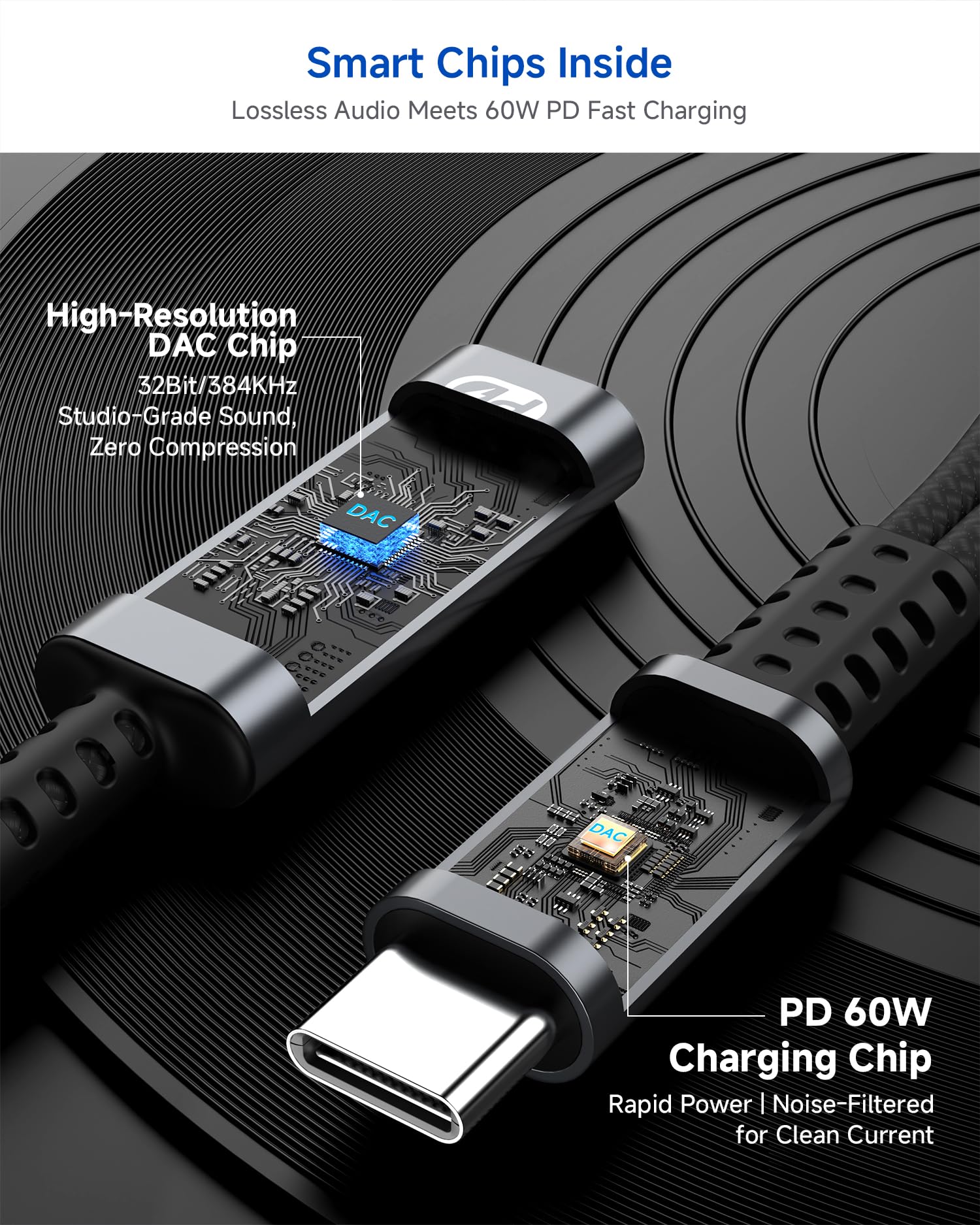 LERTOSEN USB C auf 3,5 mm Kopfhörer- und Ladeadapter, 2-in-1 USB-C-auf-AUX-Audio-Buchse mit PD-Schnelllade-Dongle-Kabel für Phone 16, 15 Pro Max, Samsung Galaxy S25, S24, S23 Pixel Ultra, iPad Pro