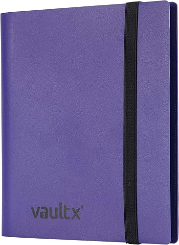 Miniatura 3 de Vault X Carpeta para álbum de tarjetas coleccionables de 4 bolsillos, carpeta de bolsillo de carga lateral de 160 unidades para TCG (morado)