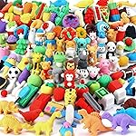 URSKYTOUS 111Pcs Animal Erasers Desk Pets for Kids Animal Pencil Erasers Bulk Puzzle Eraser Toys Gifts for Classroom Prizes,Game Reward,Treasure Box,Easter Egg Fillers,Goodie Bag Stuffer,Party Favors