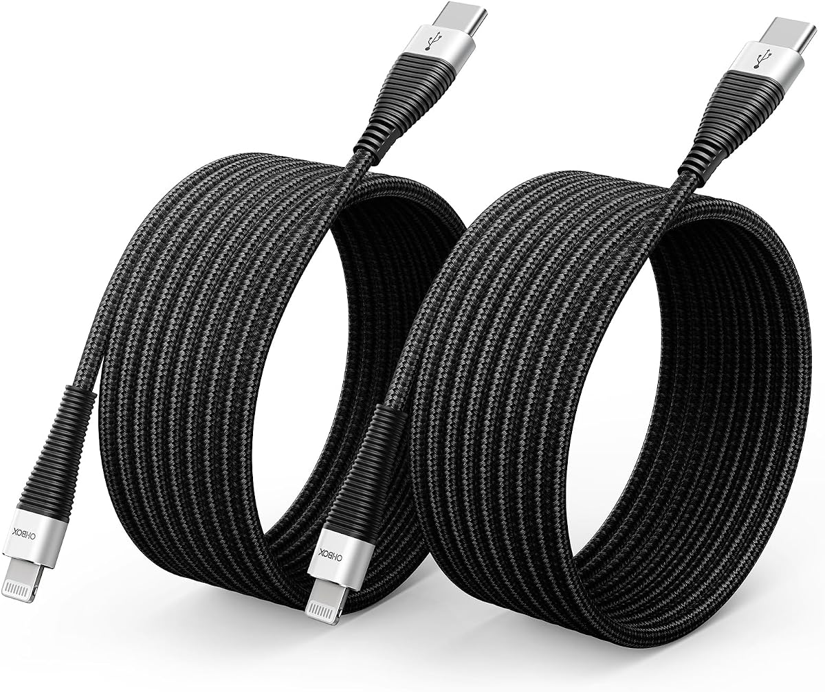 iPhone Charger Fast Charging [MFi Certified] Apple Charger Cord 6FT, 2 Pack | Durable Heavy Duty Braided iPhone Charging Cable for iPhone 14 13 12 11 SE X XS XR 8 7 6, iPad Pro, Air, mini, iPod, AirPods