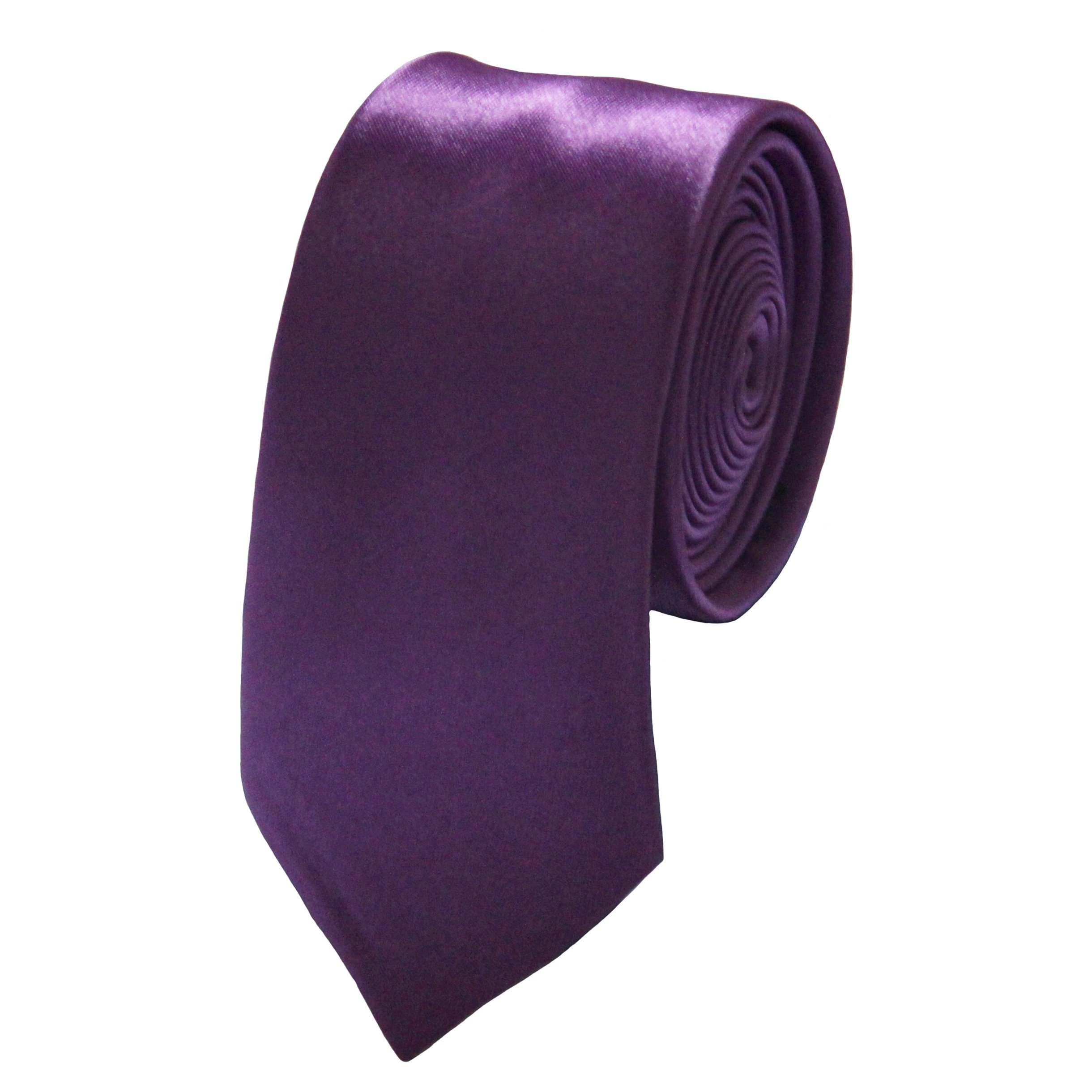 Soophen Mens Solid Color 2" Skinny Tie