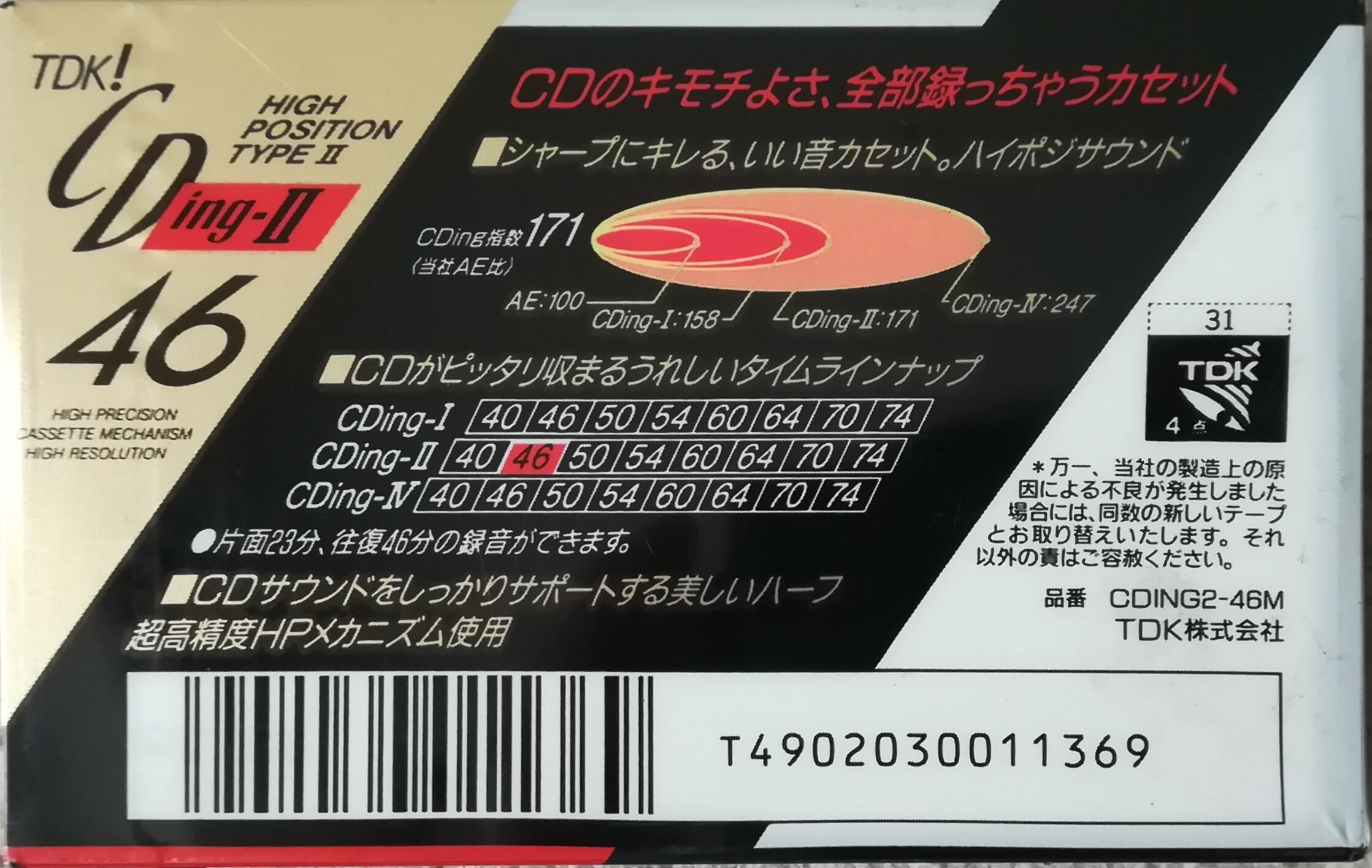 Amazon | TDK カセットテープ CDing-II 46分 ハイポジ CDING2-46M