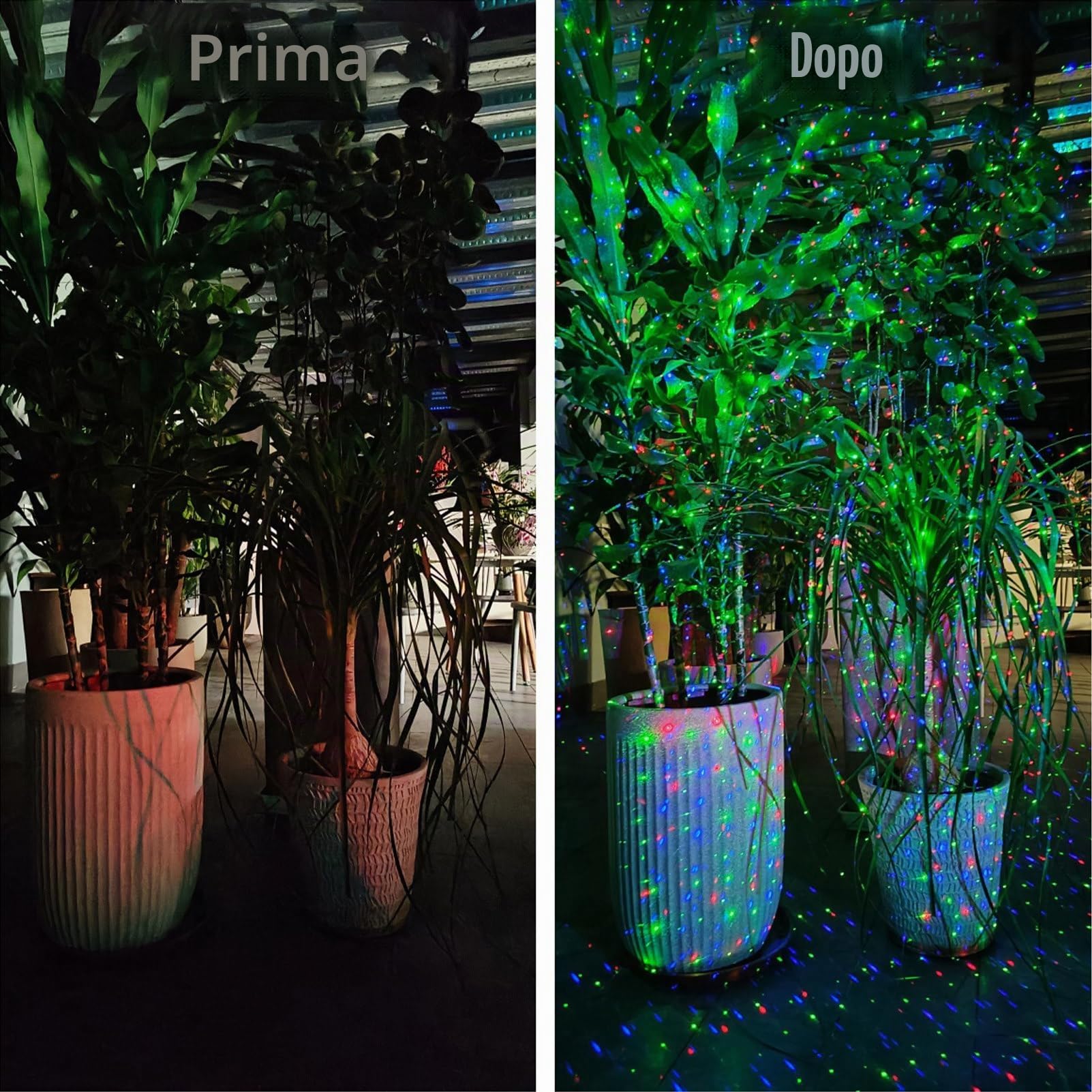 Faro Proiettore di Luci Laser da Esterno, Proiettore di Luce da Giardino, con Telecomando, per Matrimoni Festa di Natale.