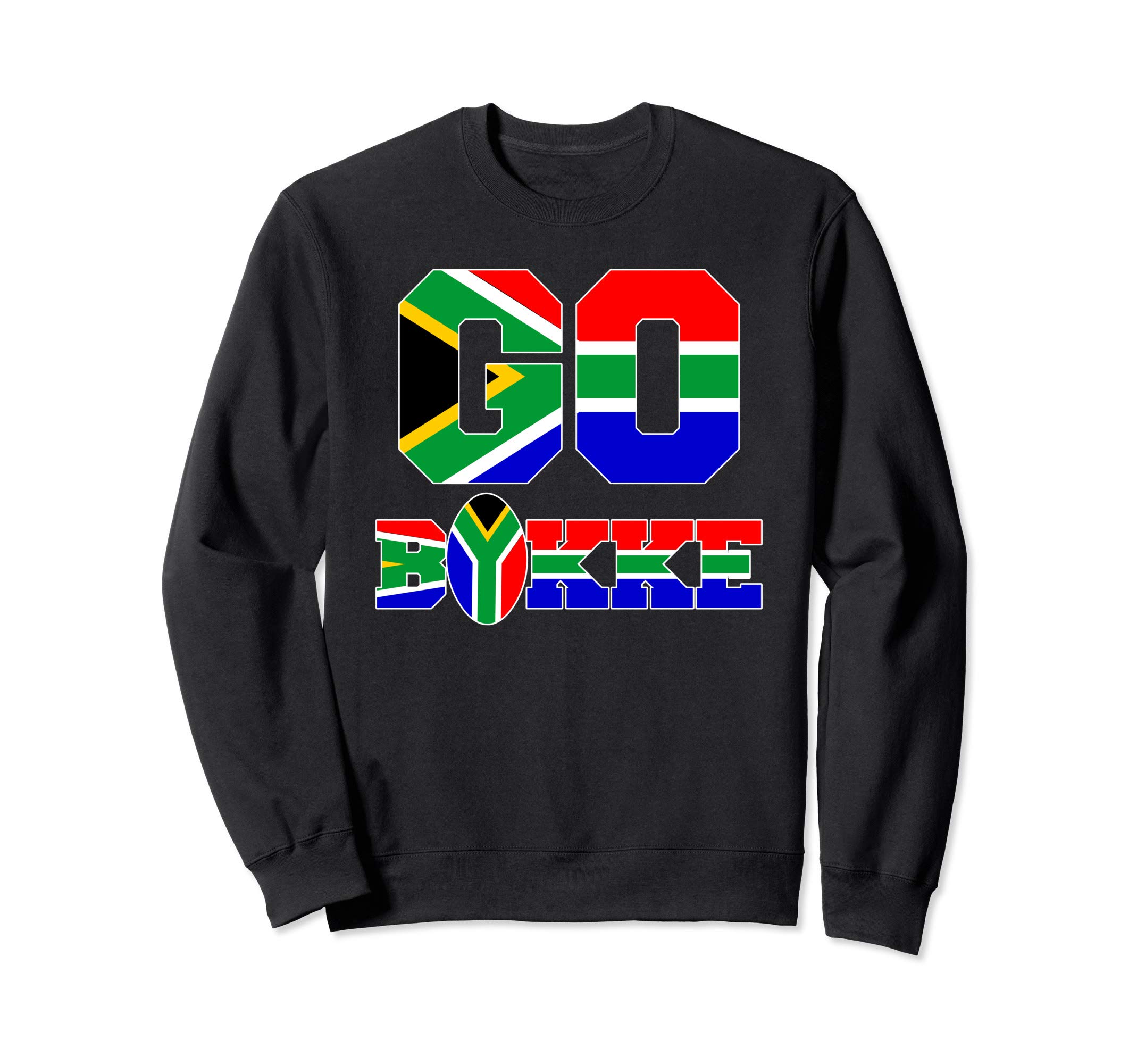 South Africa Flag Rugby Ball Sports Players Gifts Sweatshirt, Black