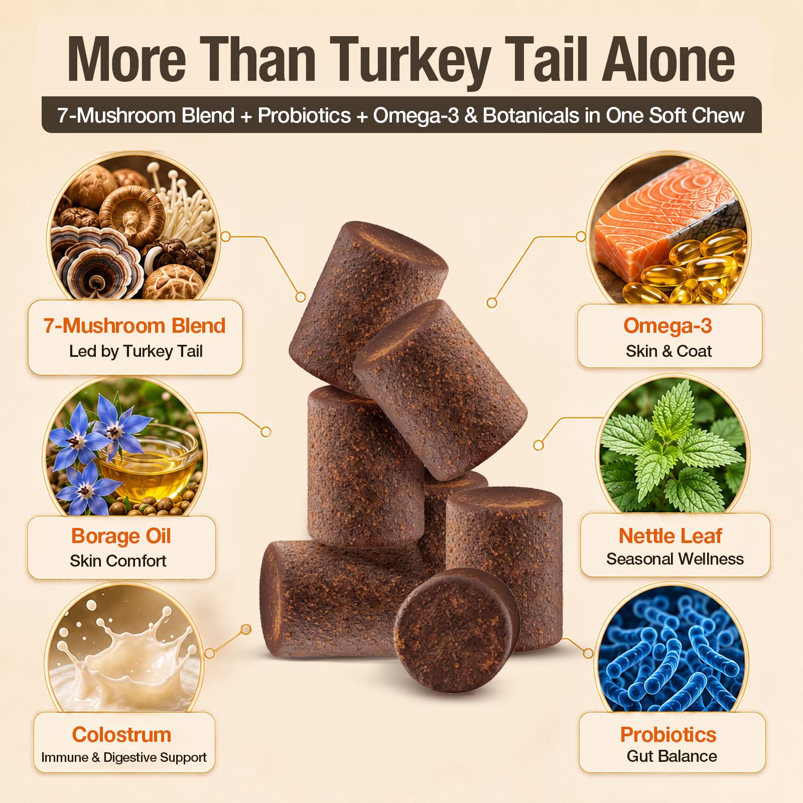 Turkey Tail Mushroom for Dogs & Cats, Immune & Gut Mushroom Chews for Dogs — Amazon image 4