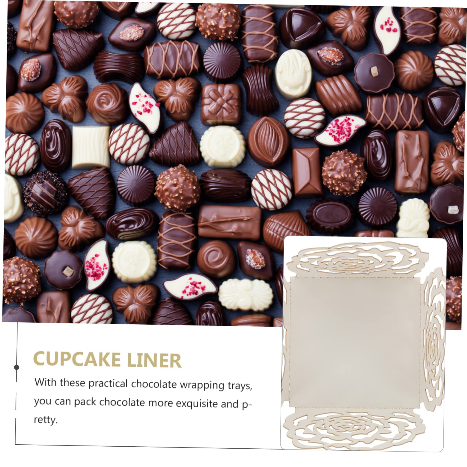DECHOUS 500pièces Caissettes pour Bonbons Décoration De Mariage Support pour Et Douceurs Motif Doré pour Fêtes Et Desserts