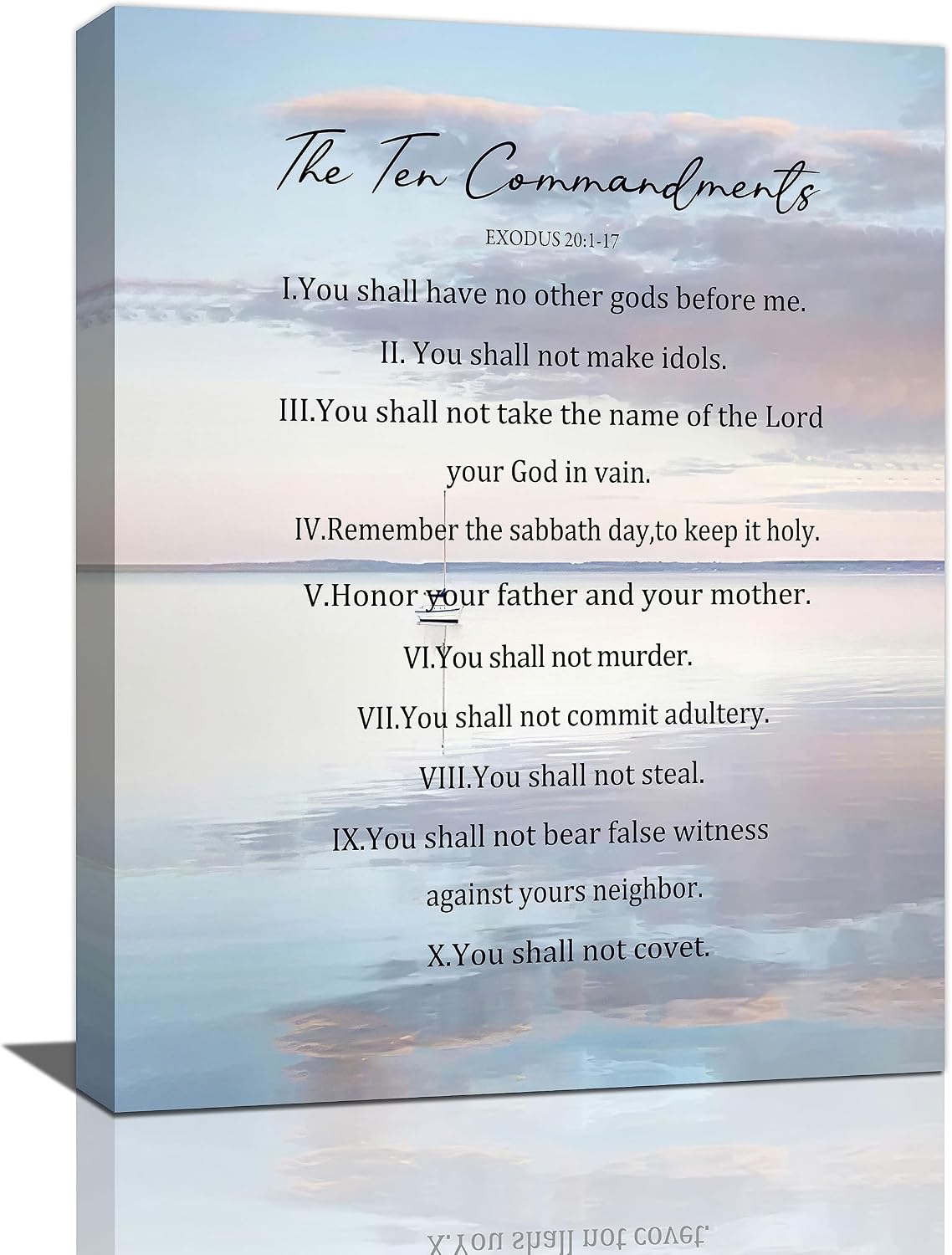 Amazon.com: Taimeng The 10 Commandments Wall Art Ten Decor Bible Verses ...