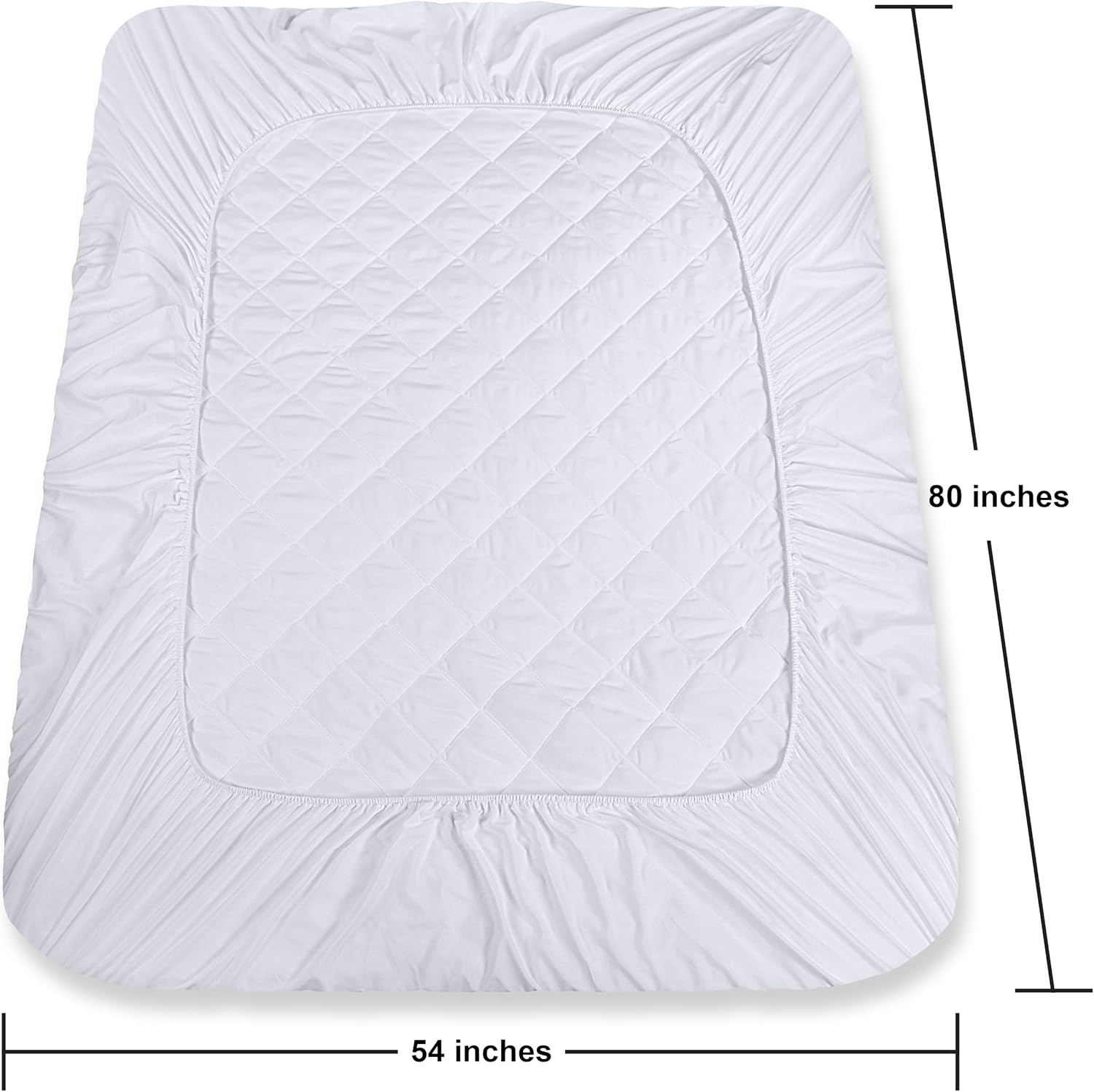 Utopia Bedding Quilted Fitted Mattress Pad, Full XL Size, Elastic Fitted Mattress Topper Protector and Cover with Deep Pocket Stretches up to 16 Inches, Machine Washable (White) - Image 4