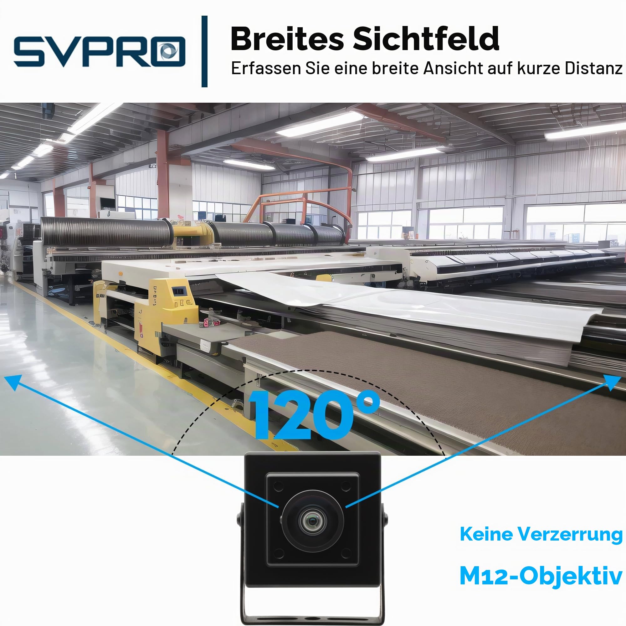 Svpro High Speed USB Kamera für Computer 1080P 60fps,720P 120fps,360P 260fps Machine Vision Industriekamera 120Grad Weitwinkel Lighturn Kamera USB2.0 Sicherheitskamera für Windows Linux Android MacOS