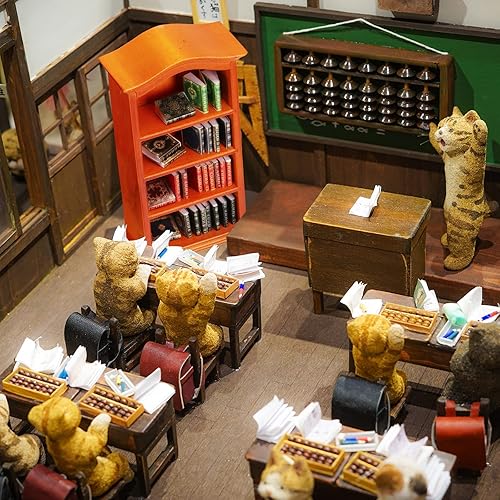 Miniatura 7 de Juego de libros y estanterías en miniatura, incluye 27 piezas a escala 1:12, libros de casa de muñecas en miniatura, 1 estantería de madera de 4