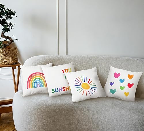 Miniatura 6 de You Are My Sunshine - Almohada para el aula, diseño de arco iris, para esquina de lectura, 18 x 18 pulgadas