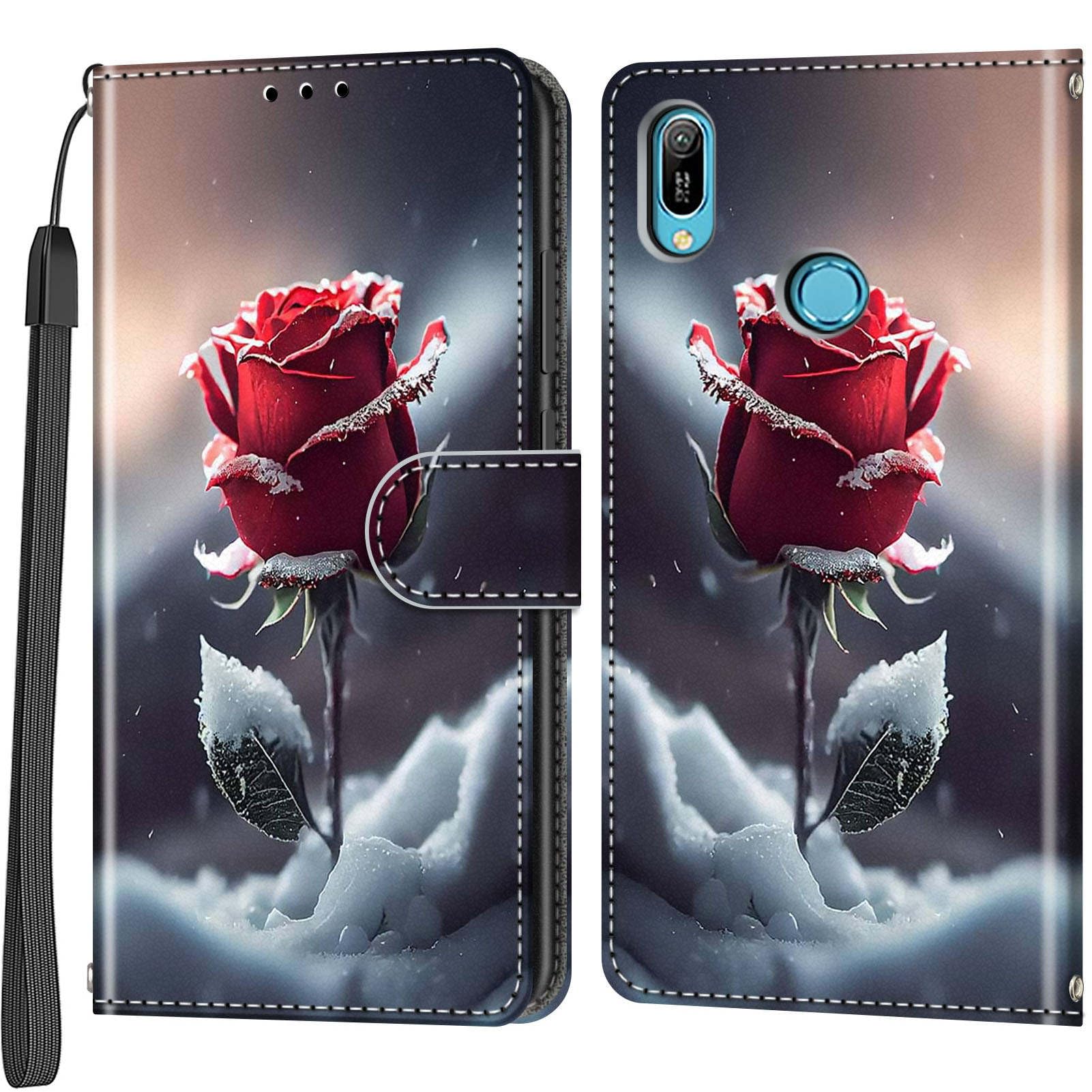 HopMore Cover Marmorizzata Per Honor 8A / Huawei Y6 2019 - Custodia In Silicone Morbido TPU Antiurto, Rosa Verde - 4