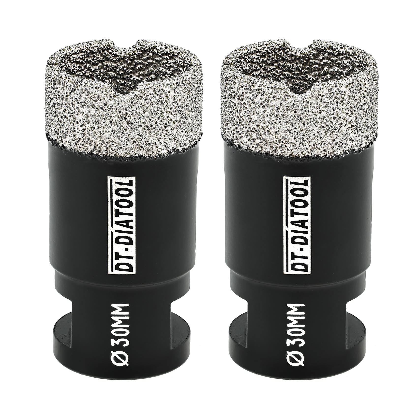 DT-DIATOOL Diamond Drill Bit 2PCS 30mm Hole Saw for Dry Drilling Tile Porcelain Marble Ceramic Granite