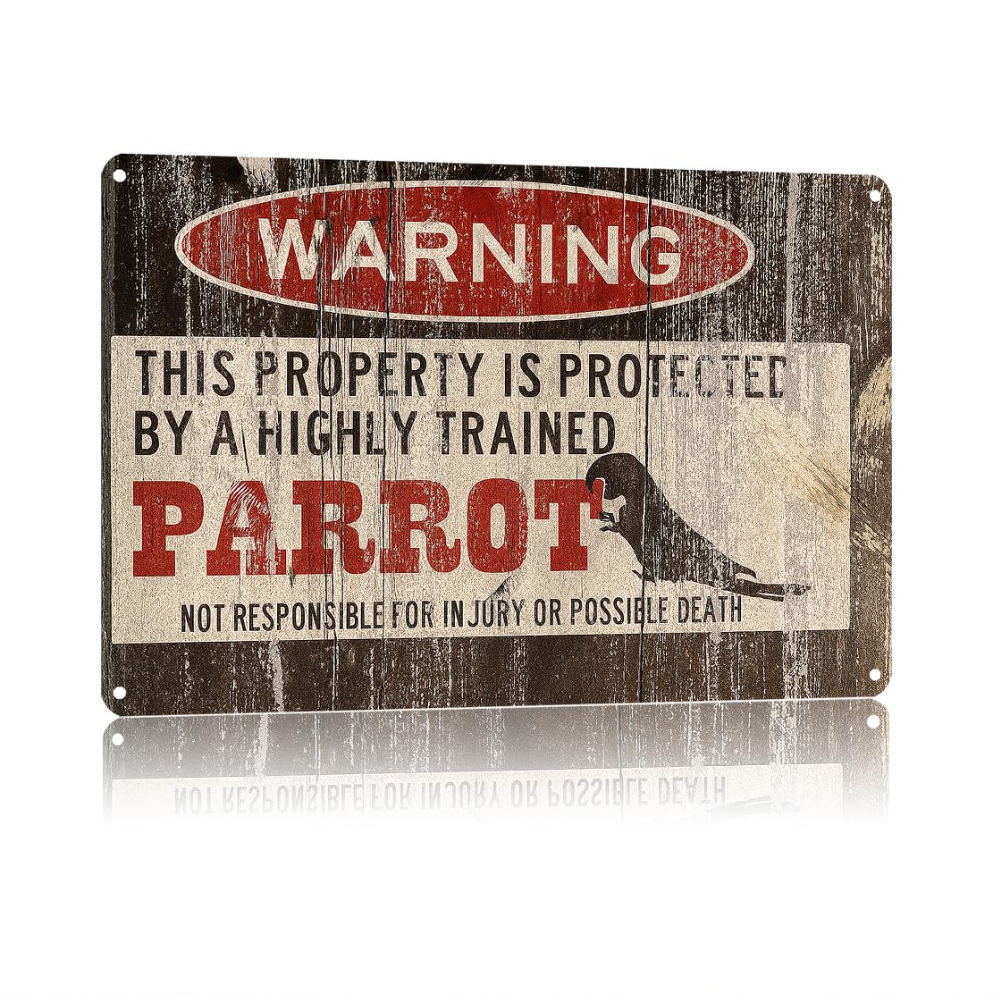 KWQDOZF Funny Metal Signs Posters Parrot Sign Wall Art for Yard Outdoor Lawn Garden Home Decor 8X12inch