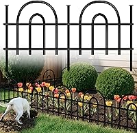FOKEP Arched Metal Garden Fence: 15 Panels, 21.25ft x 13in Rustproof No-Dig Barrier for Dogs, Rabbits, Flower Beds, Yards & Patios