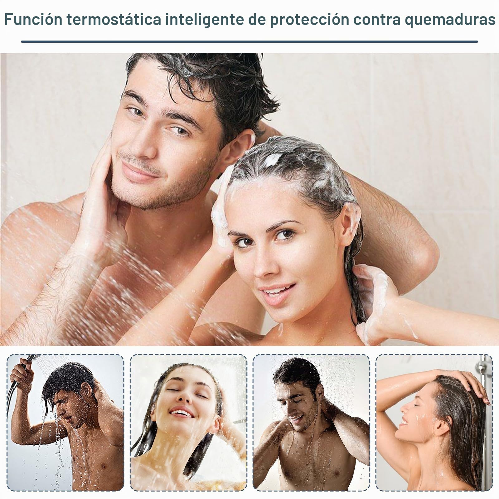 Grifo para bañera con termostato para montaje en pared, cromado
