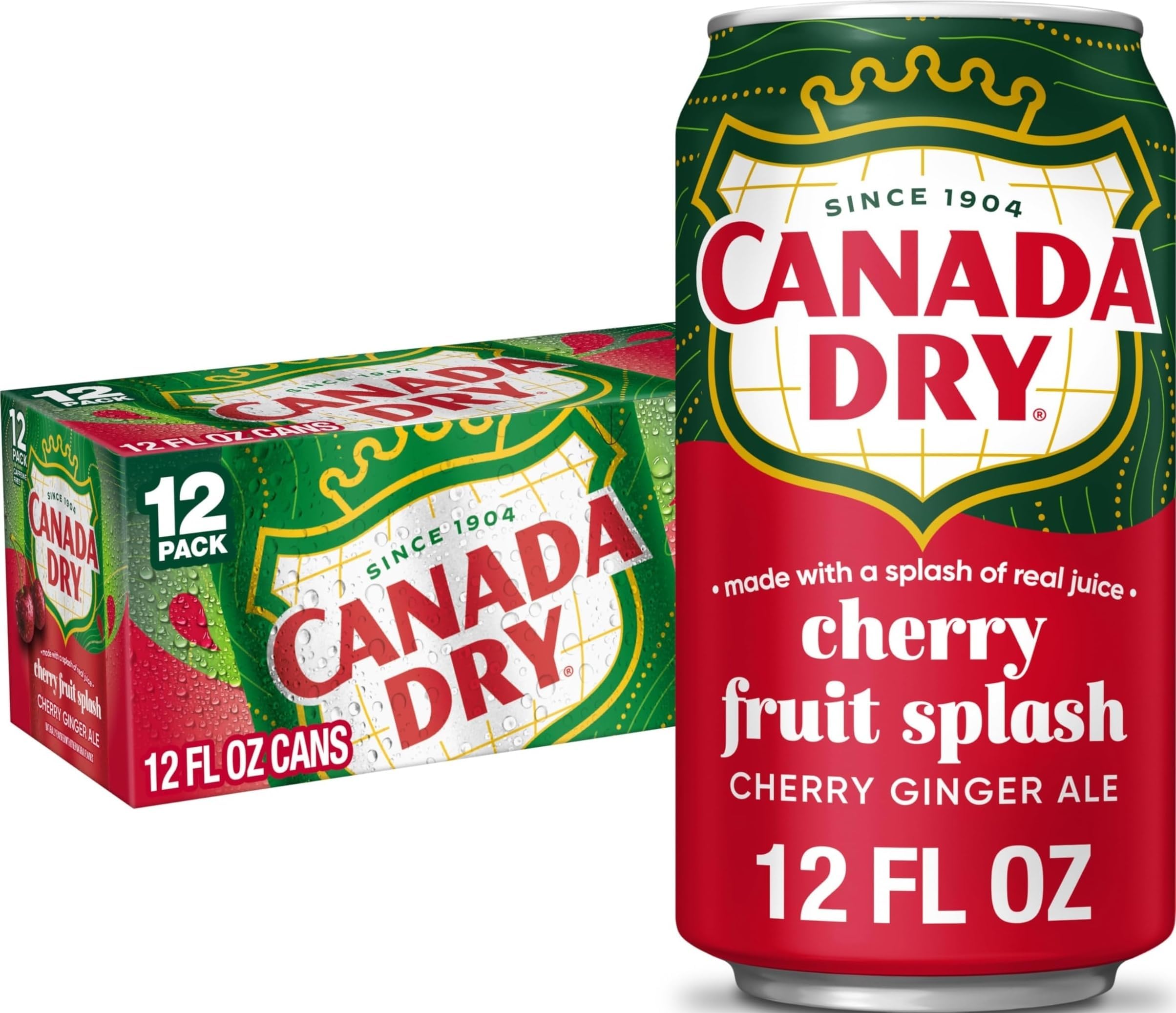 Cherry Gingerale Fruit Splash 12oz, Pack of 12