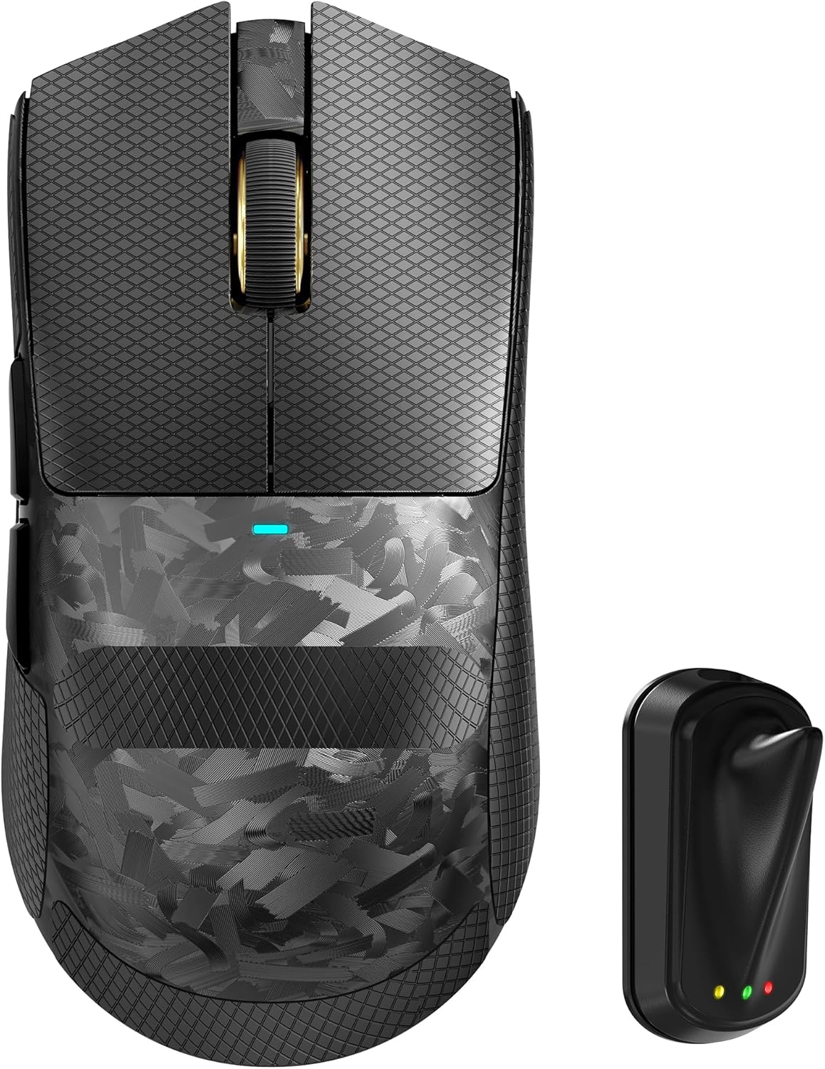 ATTACK SHARK X11Ultra 8K Carbon Fiber Wireless Gaming Mouse with 42000 DPI-PAW3950 MAX Sensor-59g Lightweight,Nordic 54L15 MCU Chip,Wired/BT/2.4Ghz,100 Million Clicks,Programmable for FPS(Black+Tape)