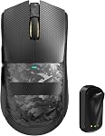 ATTACK SHARK X11Ultra 8K Carbon Fiber Wireless Gaming Mouse-Red+Tape | 42000 DPI-PAW3950 MAX Sensor-63g Lightweight,Nordic 54L15 MCU Chip,Wired/BT/2.4Ghz,100 Million Clicks,Programmable for PC Mac