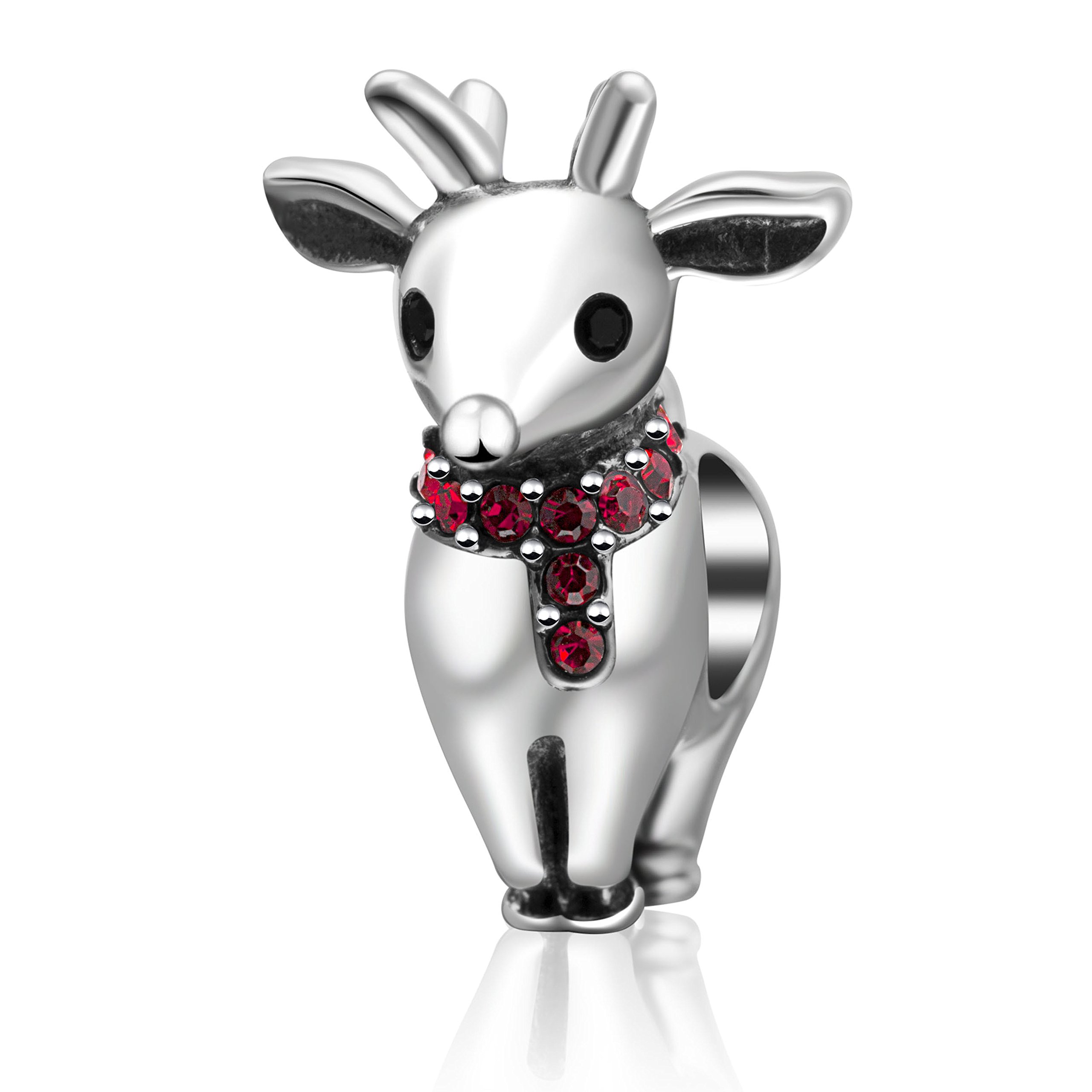 SOUKISSMerry Christmas Tree,Reindeer, Bell,Snowman Charms 925 Sterling Silver Xmas Gifts Bead Fit Pandora Bracelet