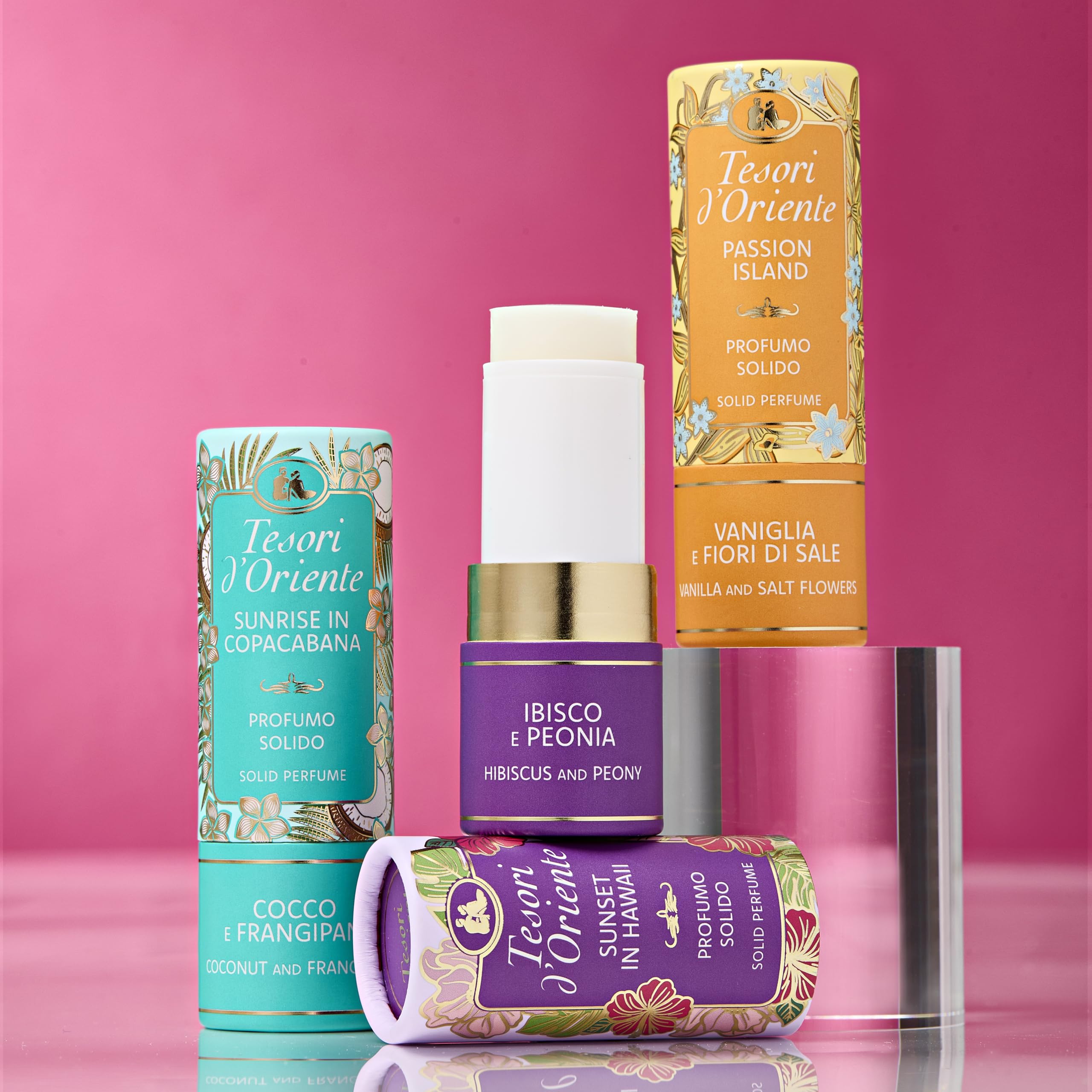 Tesori d'Oriente, Profumo Solido, Senza Acqua e Alcool, Vaniglia e Fior di Sale, Fragranza Avvolgente e Luminosa, 7gr