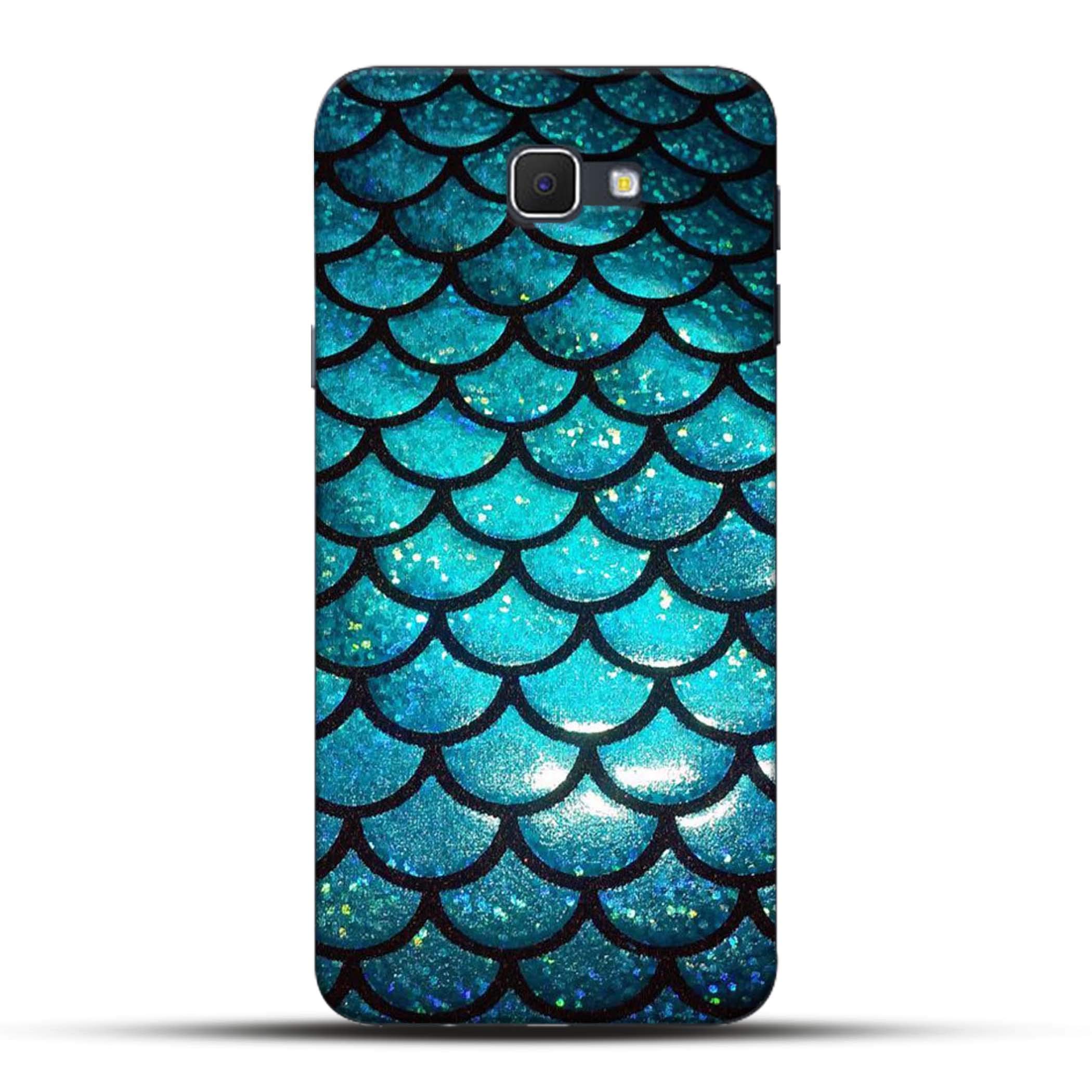 Pikkme Funky Blue Fish Scale Modern Art Abstract Pattern Background Designer Printed Hard Back Case and Cover for Samsung Galaxy J7 Prime