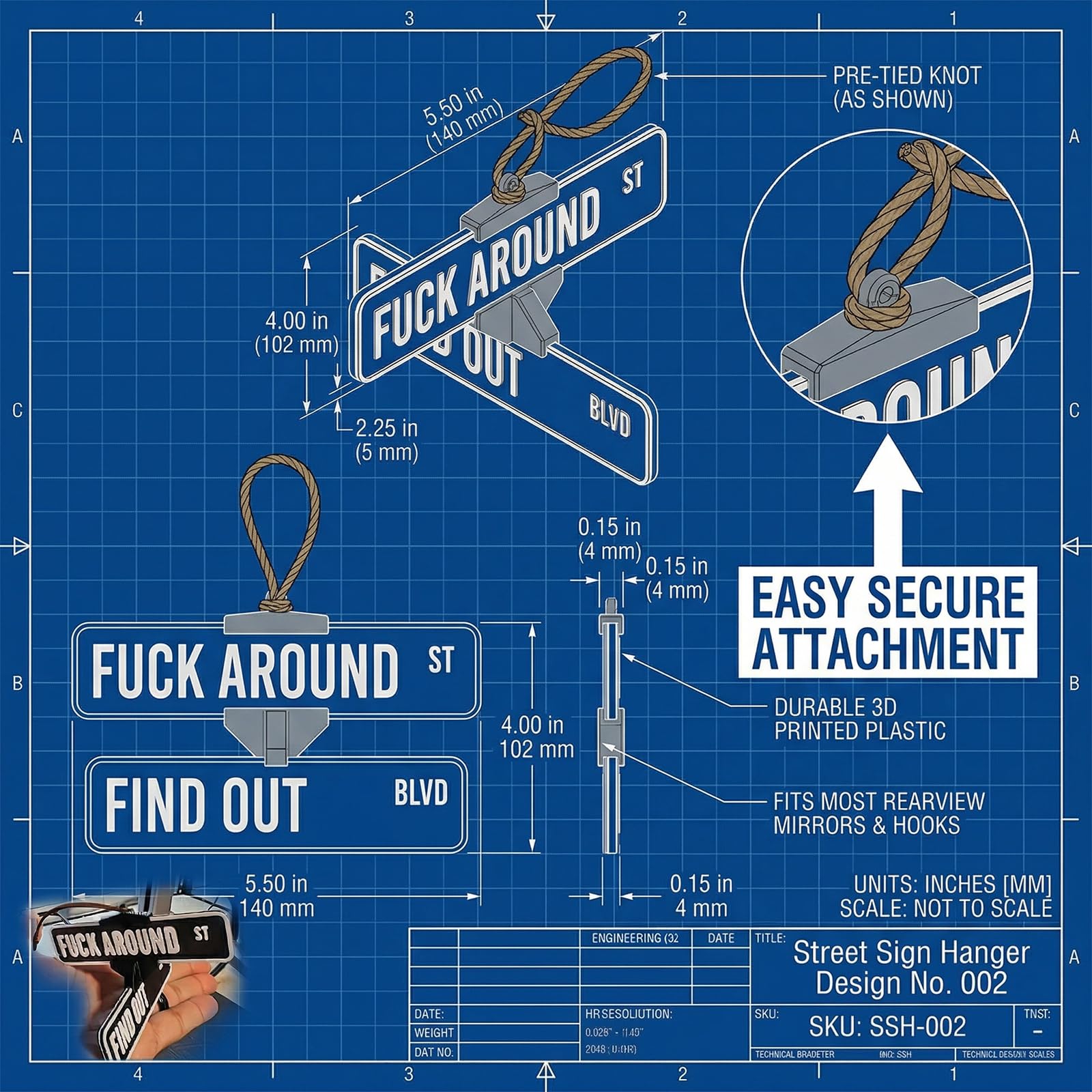 Amazon.com : Fuck Around And Find Out Street Sign Hanger - 3D