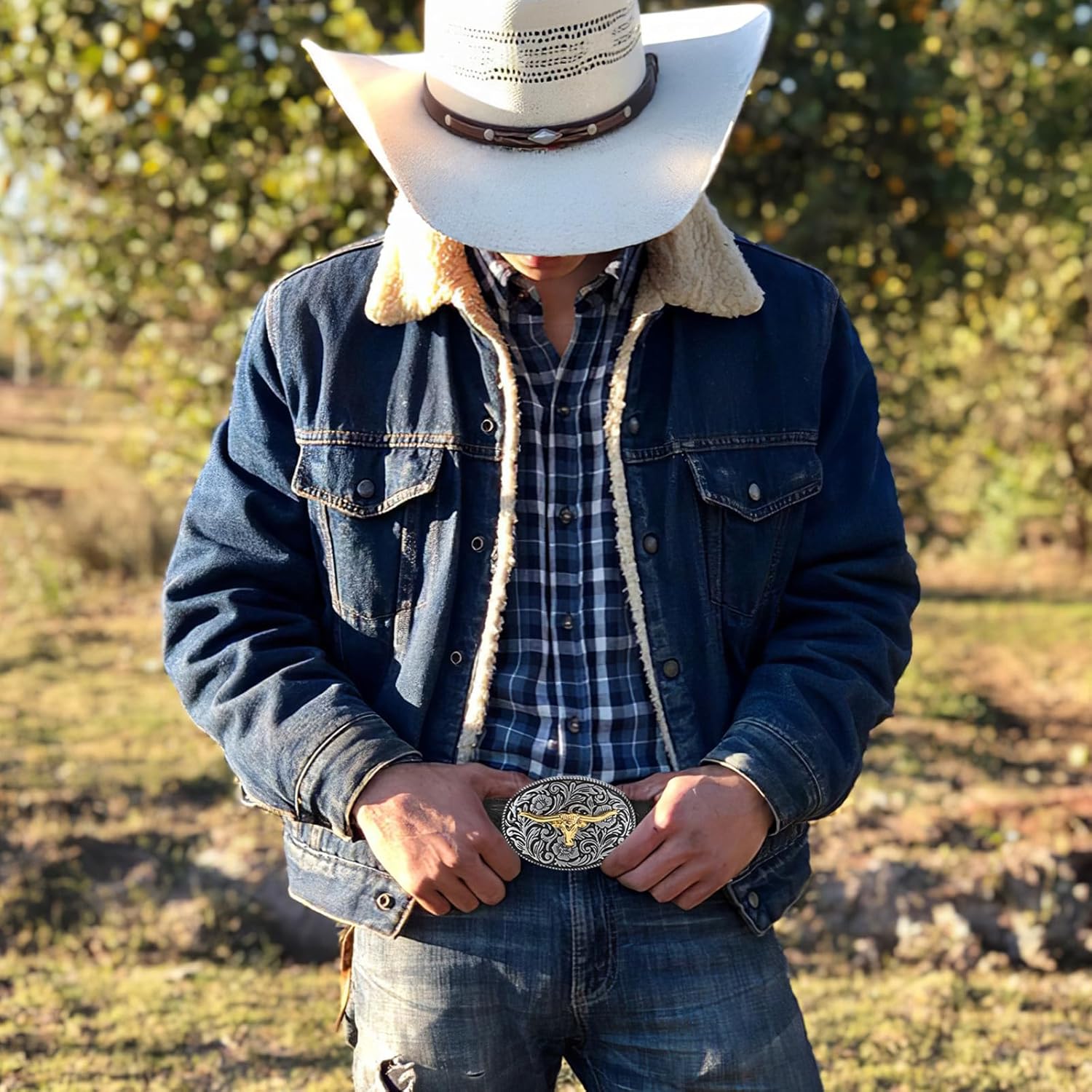 SANSTHS Western Belt Cowboy Belts for Men Women, Western Leather Belts Bull Buckle Belt Embossed Leather Belt for Jeans - Image 6