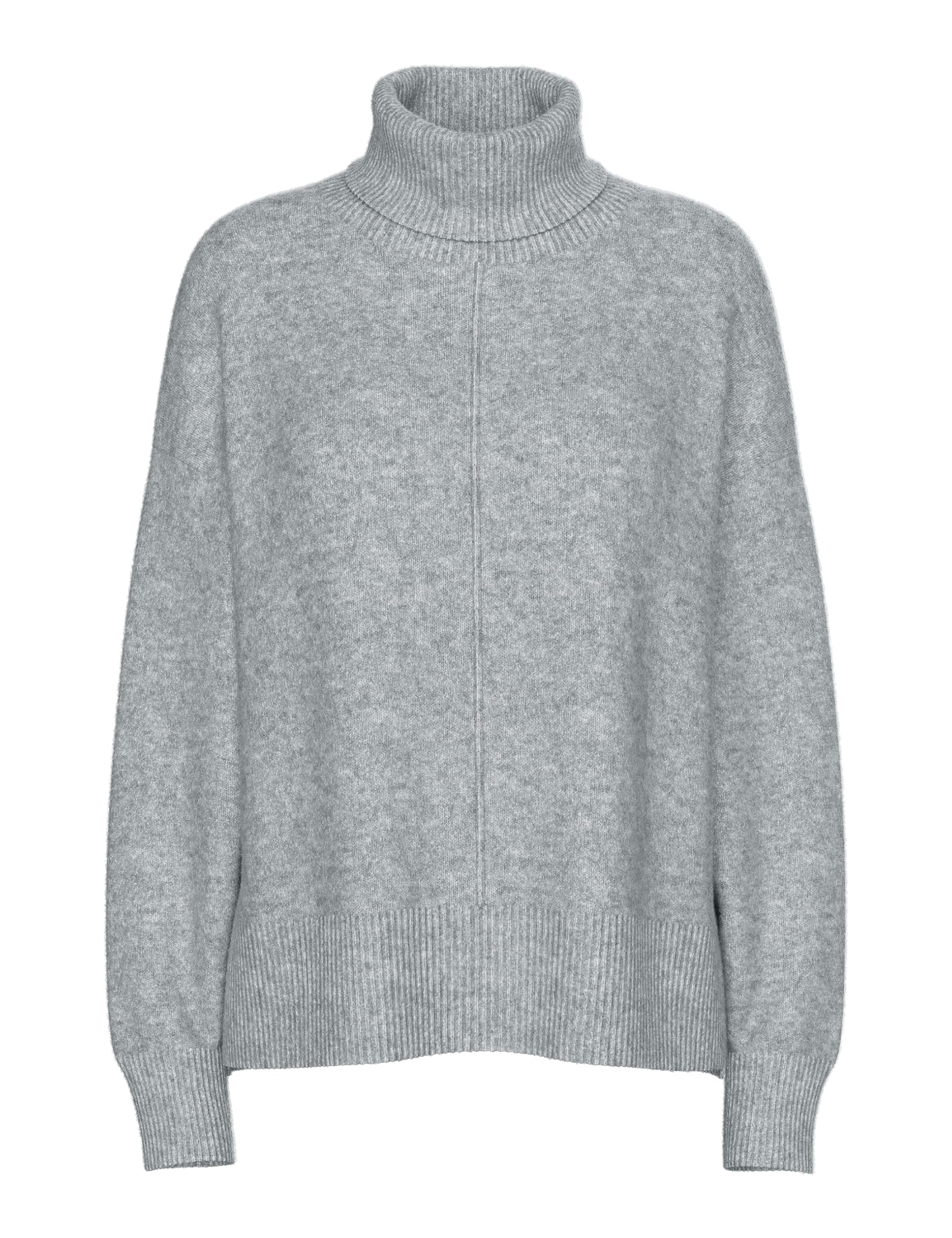 PIECES Women's Pcmalou LS Roll Neck Knit Noos BC Knitted Jumper, Medium Grey Melange/Detail: Melange, XS