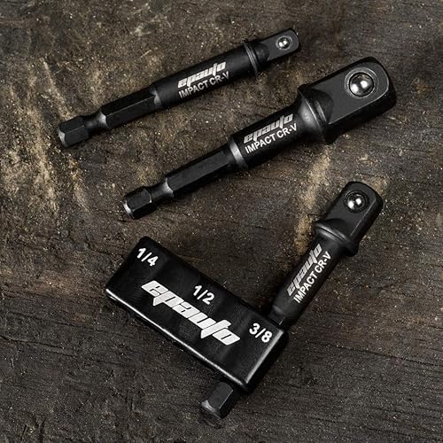 Miniatura 6 de EPAuto Juego de 32 llaves hexagonales + juego de adaptadores de enchufe (1/4, 3/8, 1/2, 3 juegos)