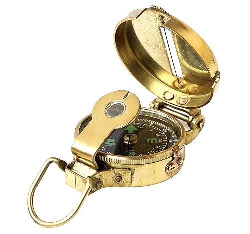 Collectiblesbuy Vintage Old Style Military Compass Nautical Pocket Shiny Brass Navigational Instrument #TOP2
