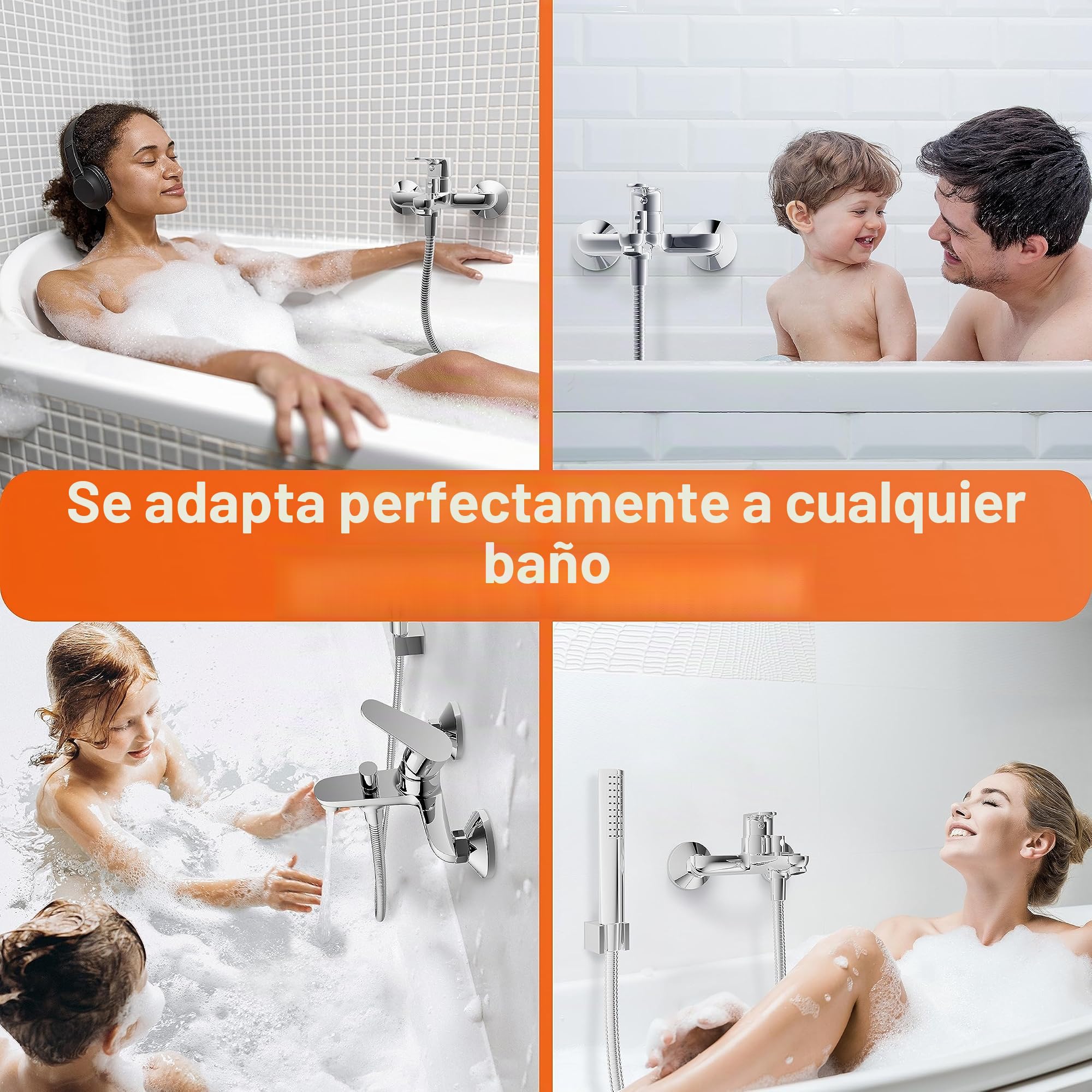 EISL NI023CALCR Claudio NI023CALCR-Grifo bañera Cromado, con desviador Entre caño y Ducha Monomando