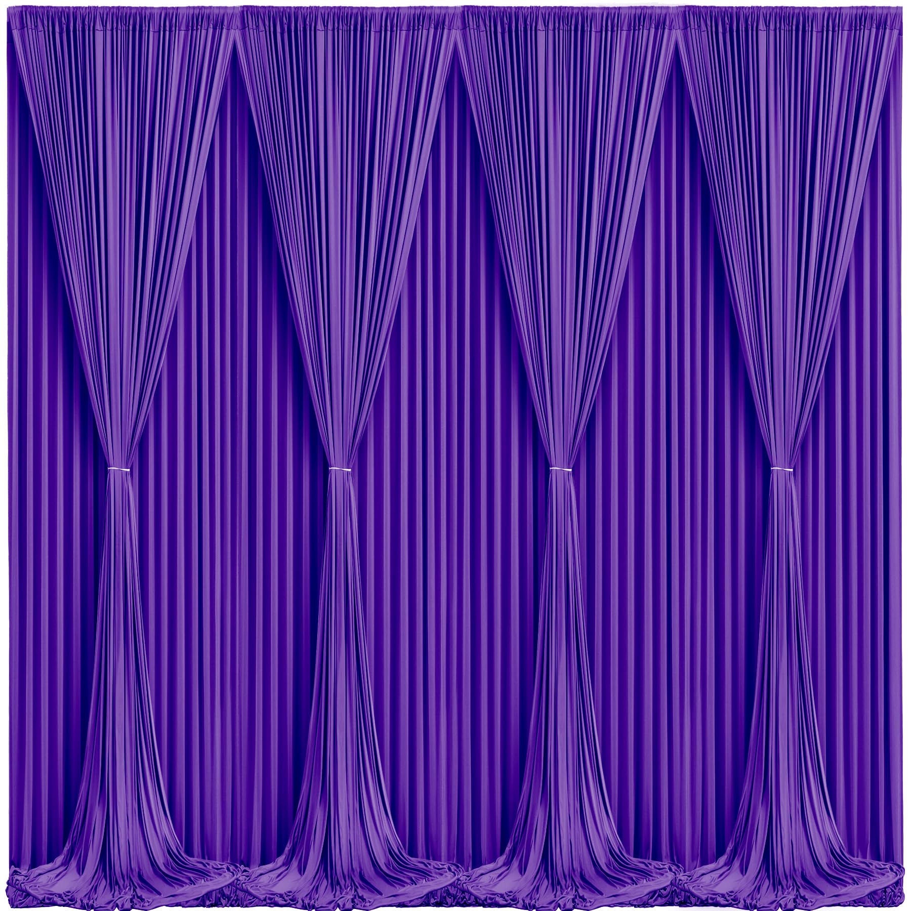 Purple Backdrop Curtains - 8 Panel Wrinkle-Free Polyester Photography Drapes for Baby Shower & Birthday Party - 32 x 10FT
