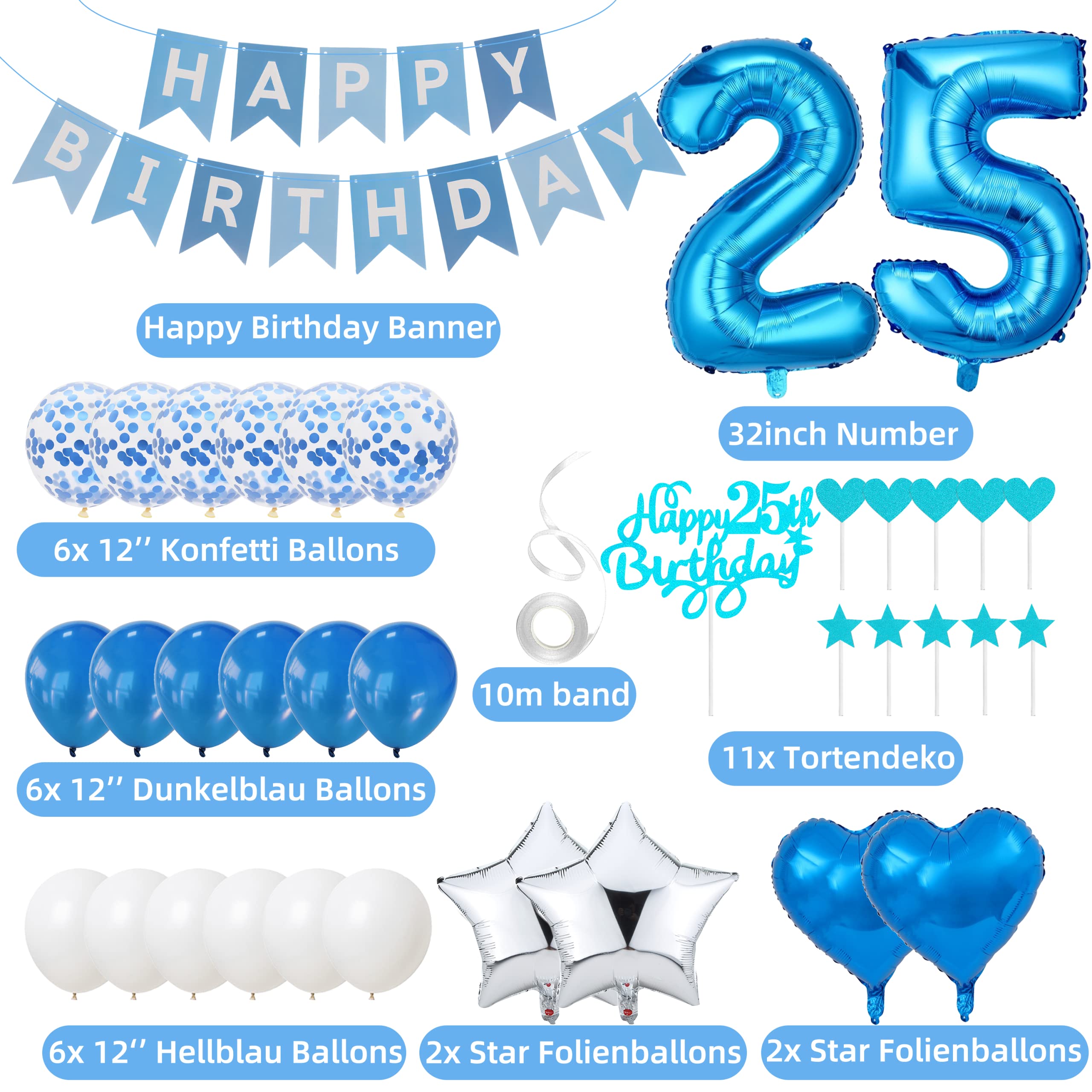 Set Decorazione 25° Compleanno | Coroncina E Fascia | Auguri 25 Anni | Feste E Celebrazioni - Foto 8